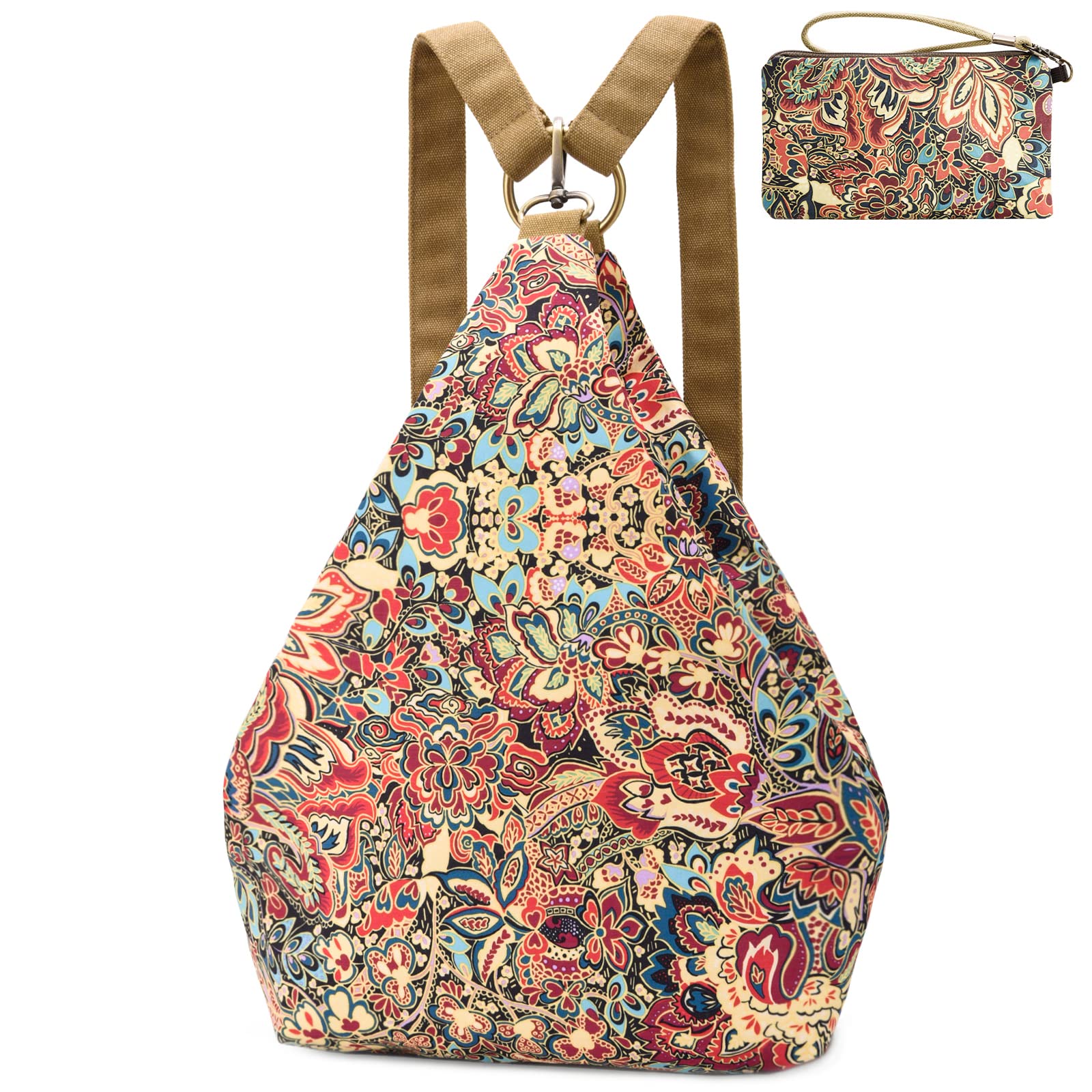 Black Butterfly Premium Women's Bohemian Style Backpack - Fashionable Casual Daypack & Small Purse (Yellow Plus) - Perfect for Travel, Work & Everyday Use