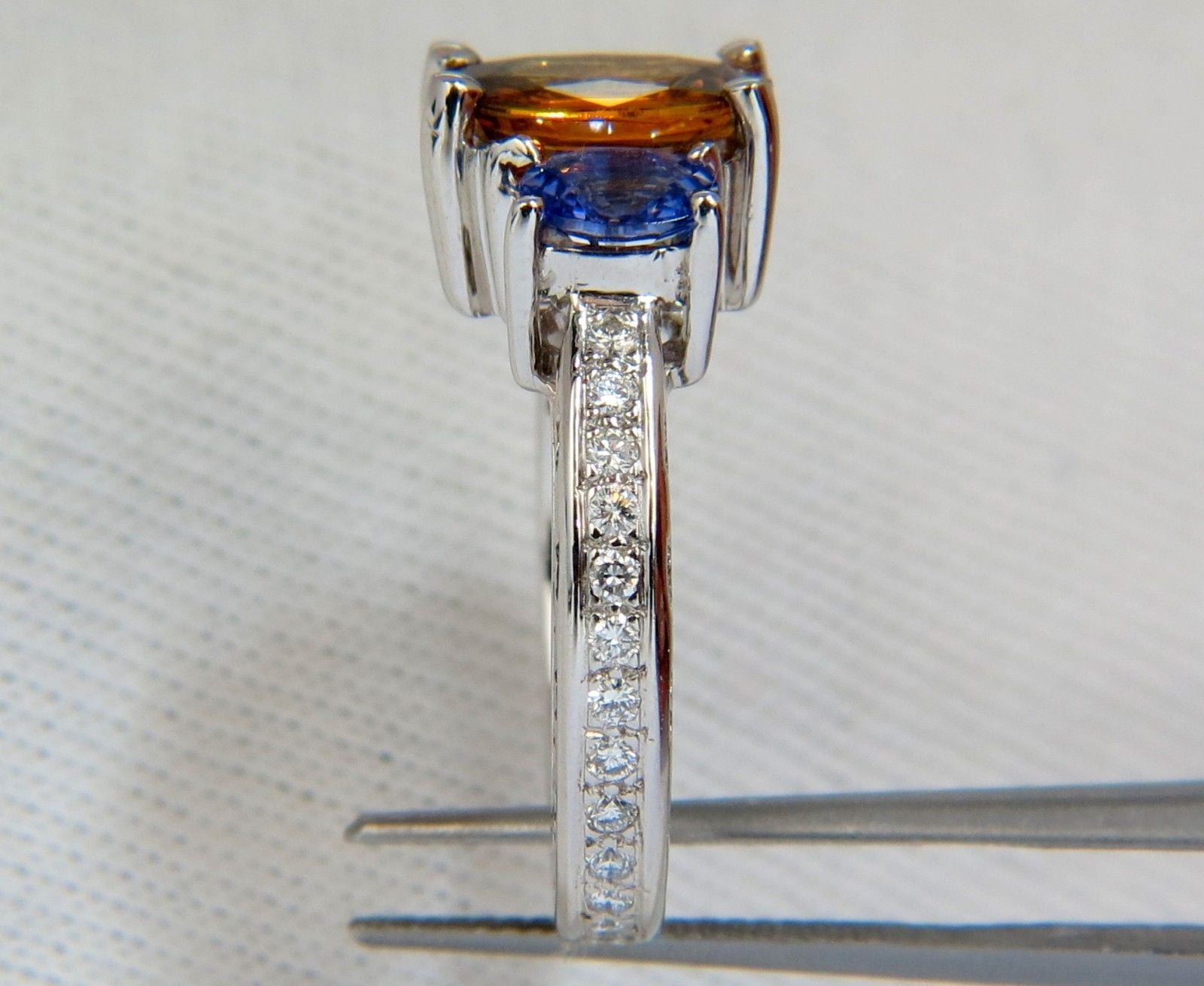 3.68CT Natural Fancy Vivid Yellow Brown Sapphire Tanzanite Diamond Ring in 14K Gold - Elegant Jewelry for Engagement, Wedding & Special Occasions