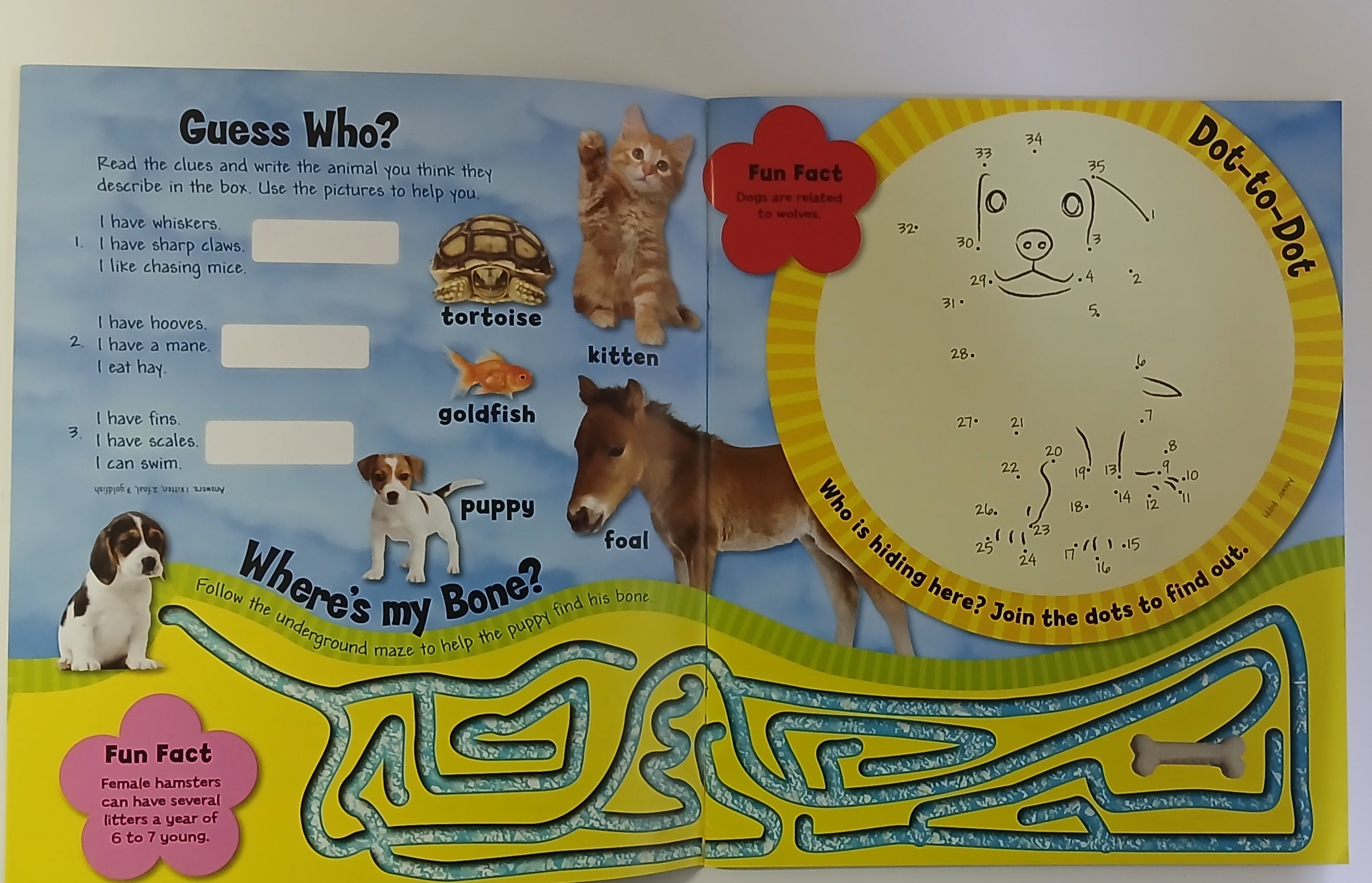 Baby Animals: Playful Pets Sticker and Activity Book for Kids - Fun Learning & Creative Play at Home or Travel