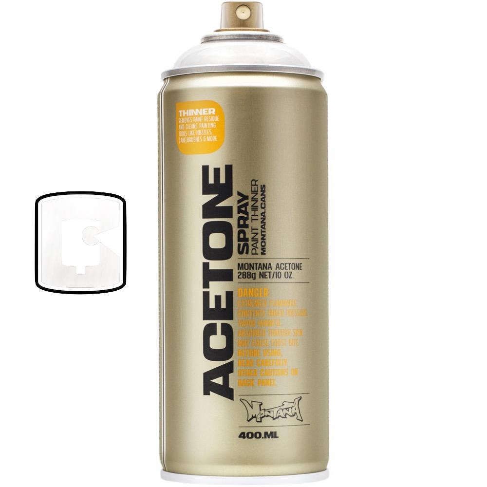 Montana Tech Spray Acetone & Cap Cleaner 400ml - Professional Graffiti & Paint Tool Cleaner for Artists, DIY & Industrial Use