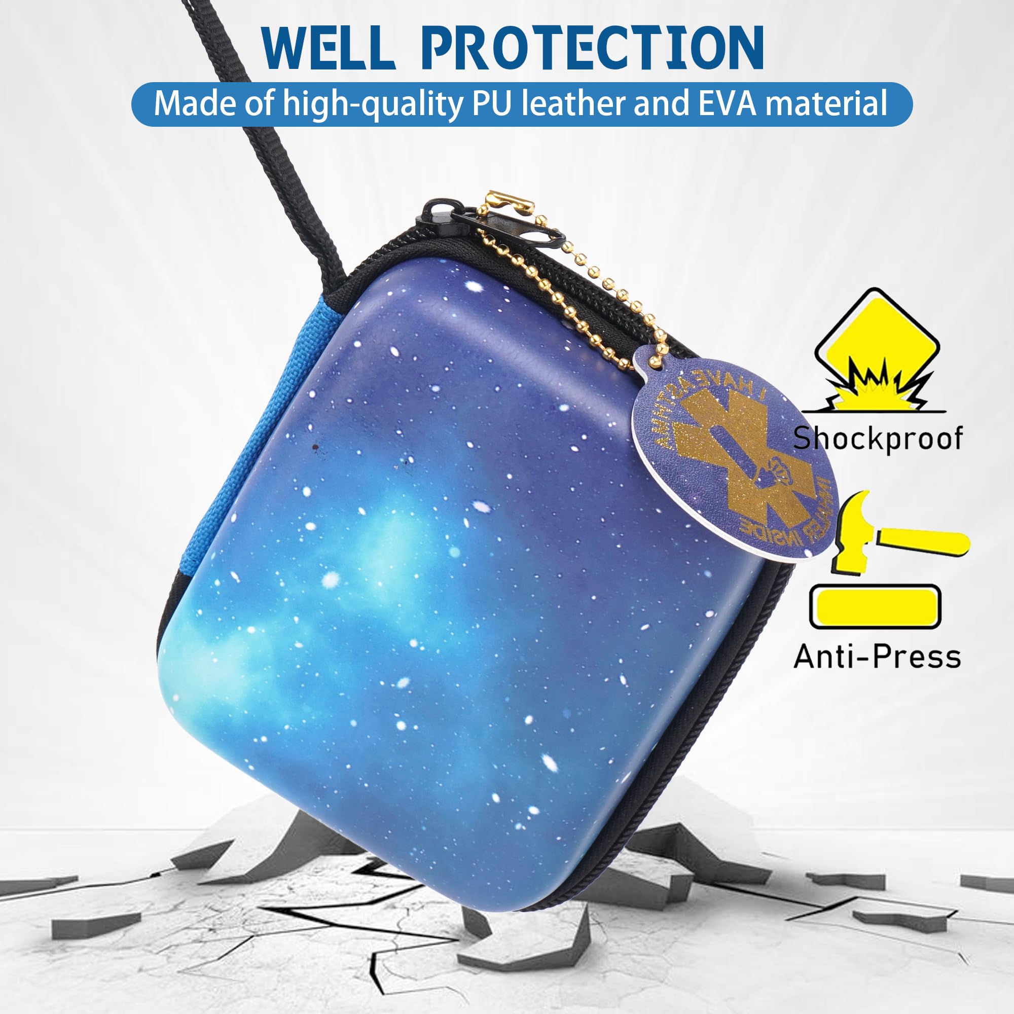 MGZNMTY Asthma Inhaler Holder Case - Portable Storage & Travel Organizer for Adults & Kids (Star Blue) - Perfect for Home, School, Gym & Outdoor Activities