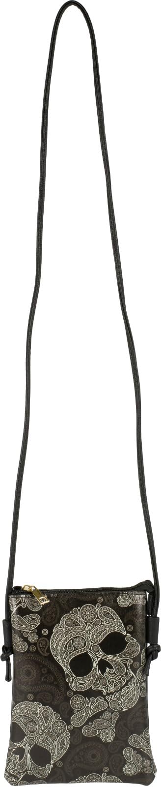 StyleBREAKER Women's Skull Paisley Mini Shoulder Bag - Perfect for Parties & Night Out