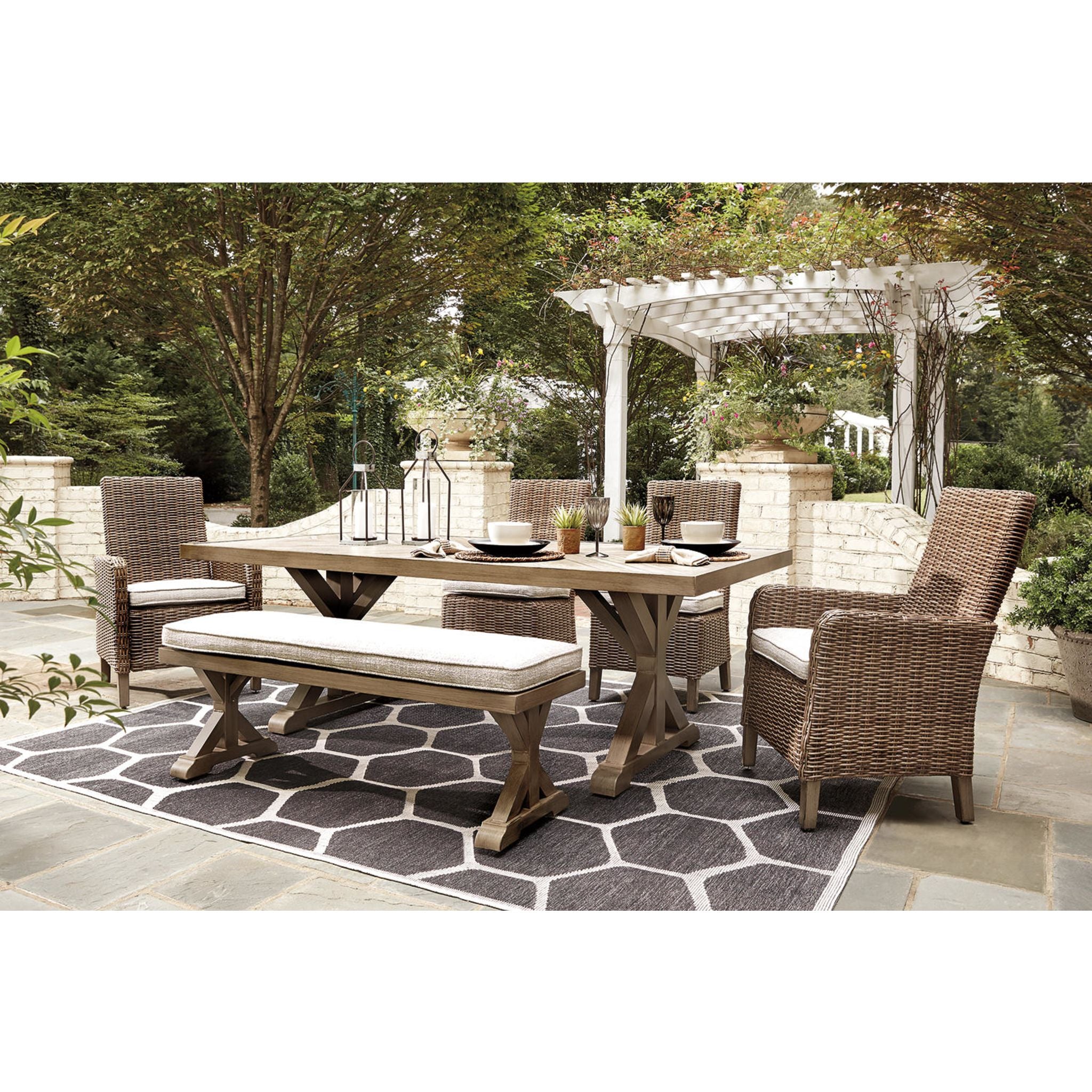 Beachcroft 6-Piece Outdoor Dining Set in Beige - Perfect for Patio, Garden, and Backyard Entertaining