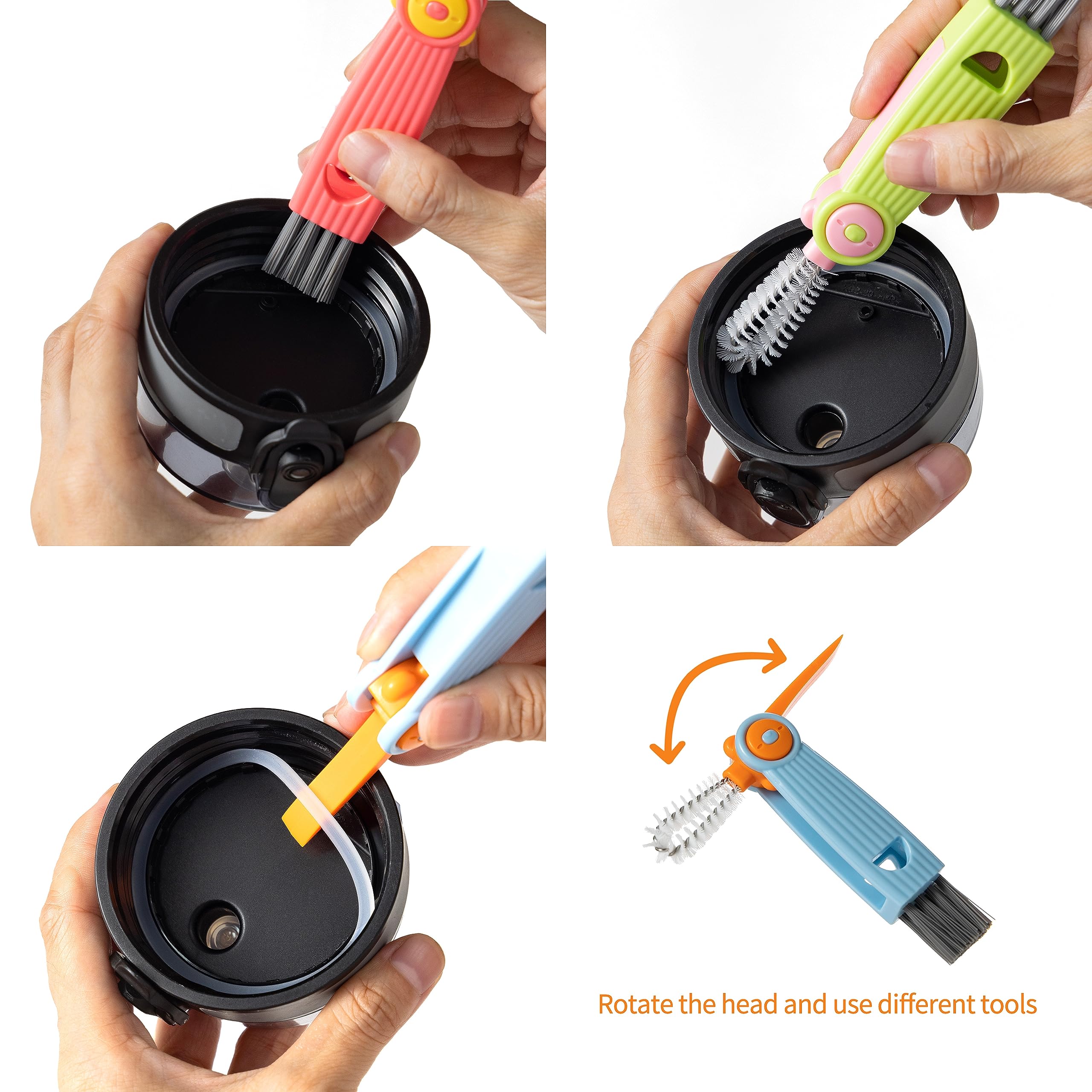 3-in-1 Cup & Bottle Cleaning Brush Set - Kitchen & Baby Bottle Cleaner Tools (3Pcs) for Home Use