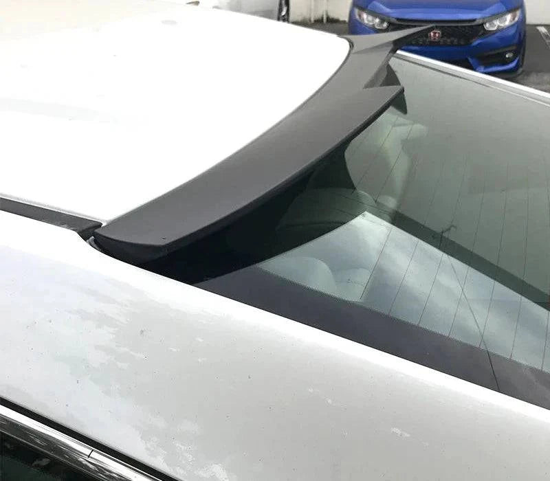 Rear Roof Spoiler for 2016-2021 Honda Civic Sedan - V Style Glossy Black PP Painted #NH731 Crystal Pearl Black - Enhances Aerodynamics & Sporty Look