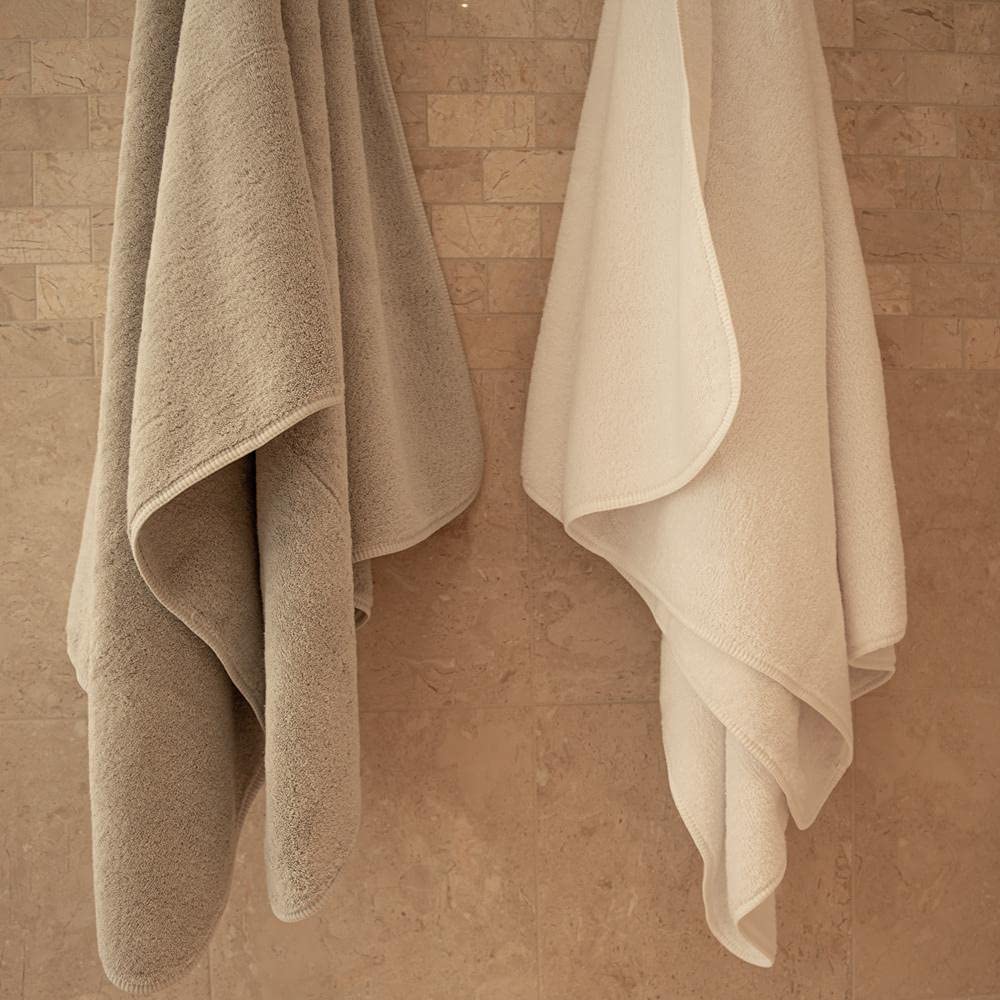 Jennifer Adams 100% Cotton Lago Plush Bath Towel Set - Super Soft & Absorbent Bath Sheet in Heather Gray for Spa, Beach & Luxury Bathroom Decor