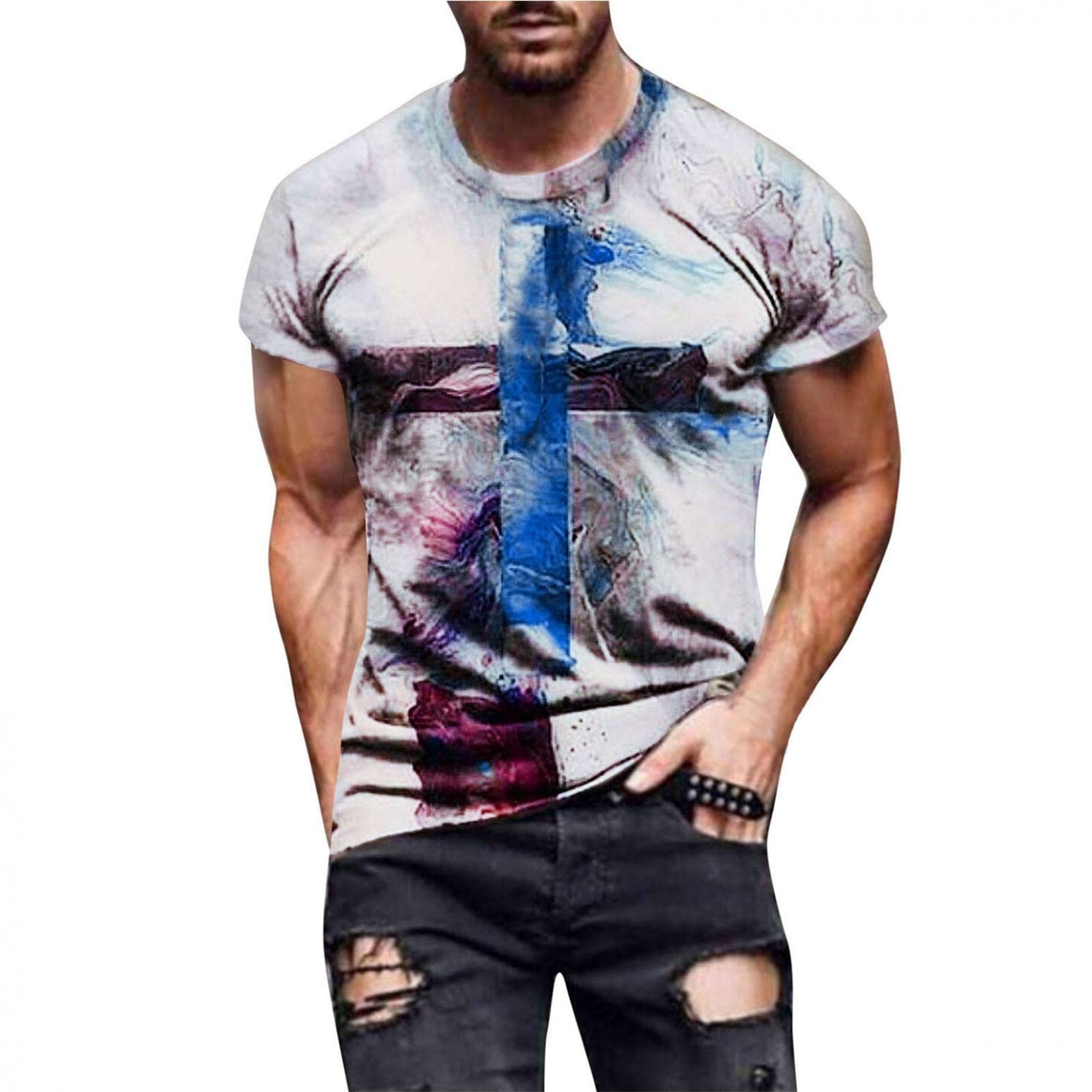 Cool Graphic T-Shirts for Men - Stylish Crew Neck Short Sleeve Casual Tees | Streetwear Art Novelty Tops for Everyday Wear & Urban Fashion
