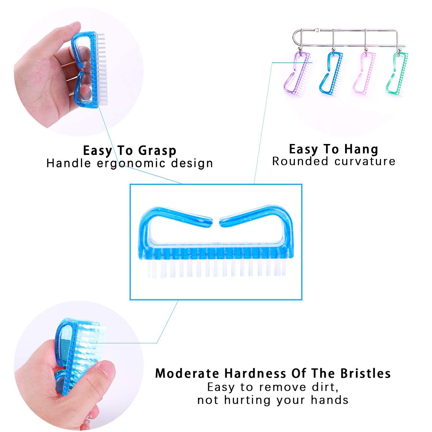 LA VENUST Exfoliating Brush Set of 2 - Dead Skin Remover & Body Scrubber for Men & Women - Perfect for Shower, Pedicure & Spa Treatments