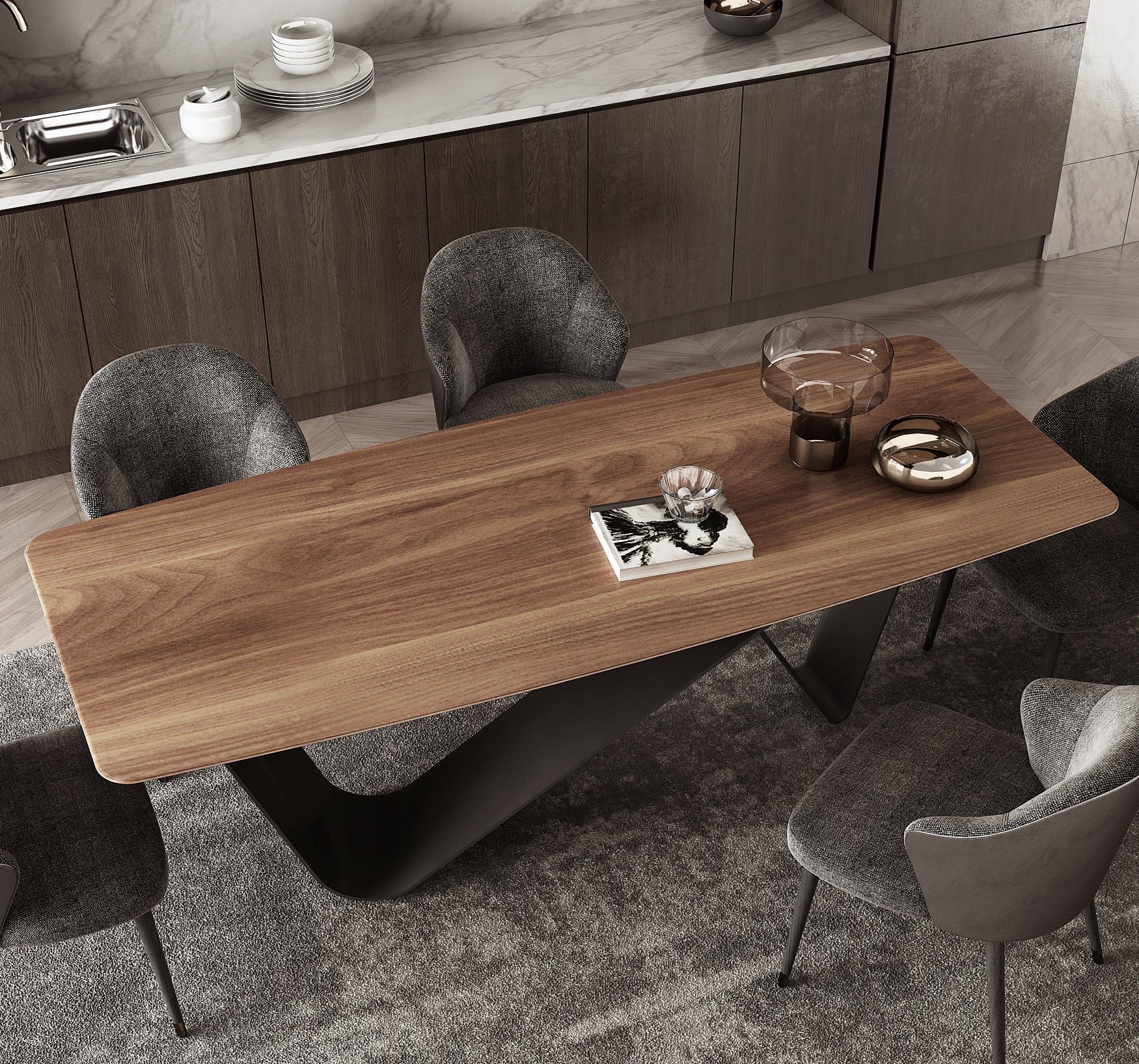 Solid Wood Dining Table - Rustic Farmhouse Style for Kitchen & Dining Room | Perfect for Family Gatherings & Dinner Parties
