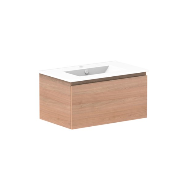 ADP Glacier Pro All Drawer Slim Vanity with Ceramic Top - Modern Bathroom Vanity with Storage for Small Spaces, Perfect for Apartments & Powder Rooms