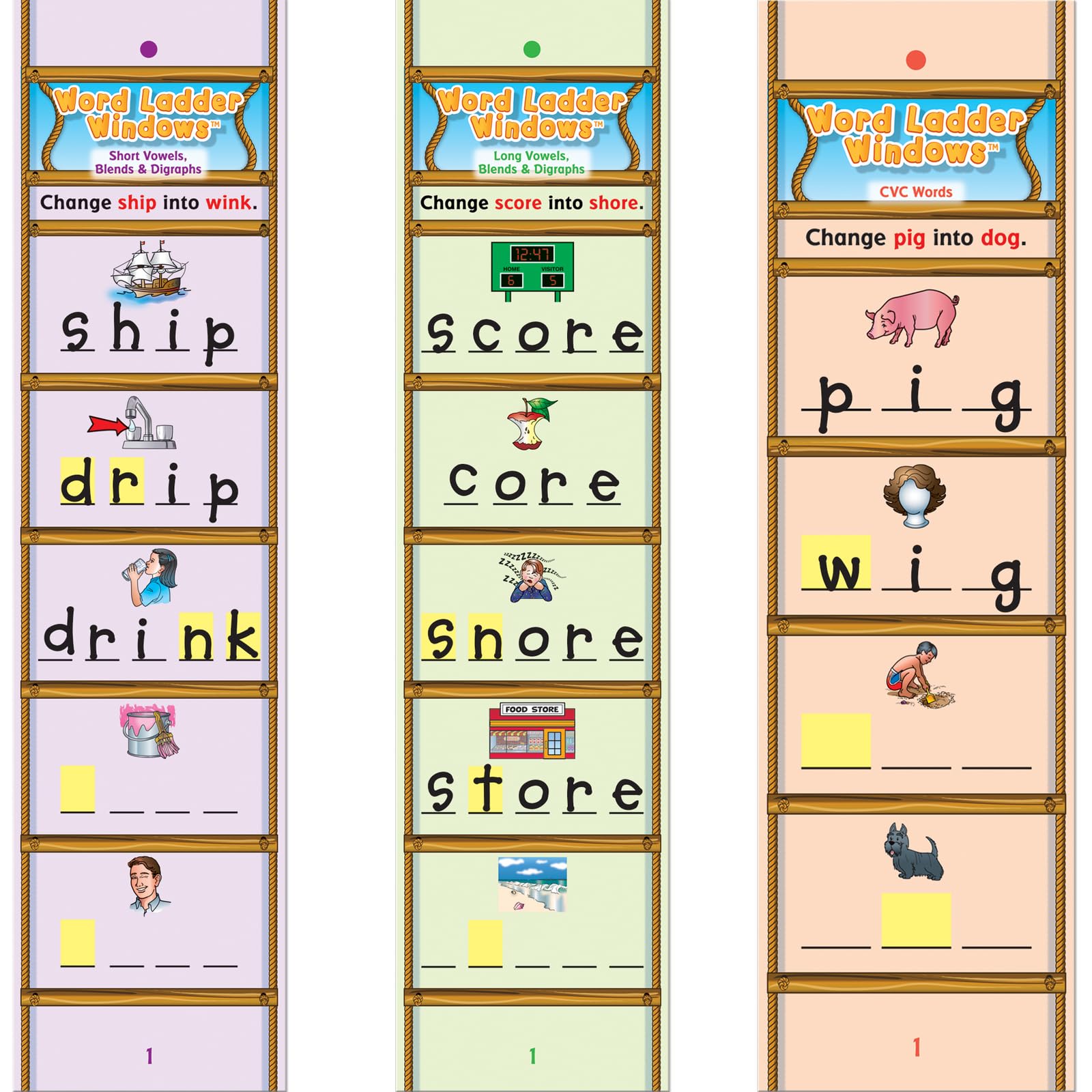 Really Good Stuff Word Ladder Card Sets - Vocabulary Building Educational Games for Kids | Perfect for Classroom Learning & Homeschool Activities