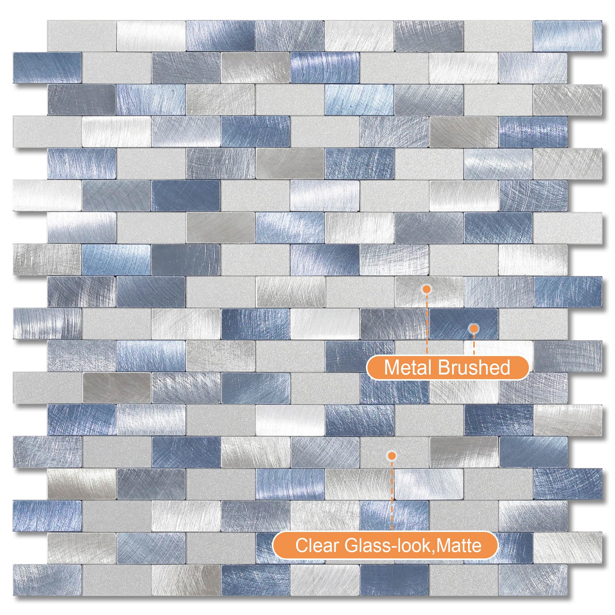 VAOVI Peel and Stick Backsplash Tiles - Waterproof Self-Adhesive Wall Stickers for Kitchen & Bathroom (5 Tiles, Blue) | Easy DIY Home Decor for Backsplashes, Accent Walls & Rental Upgrades
