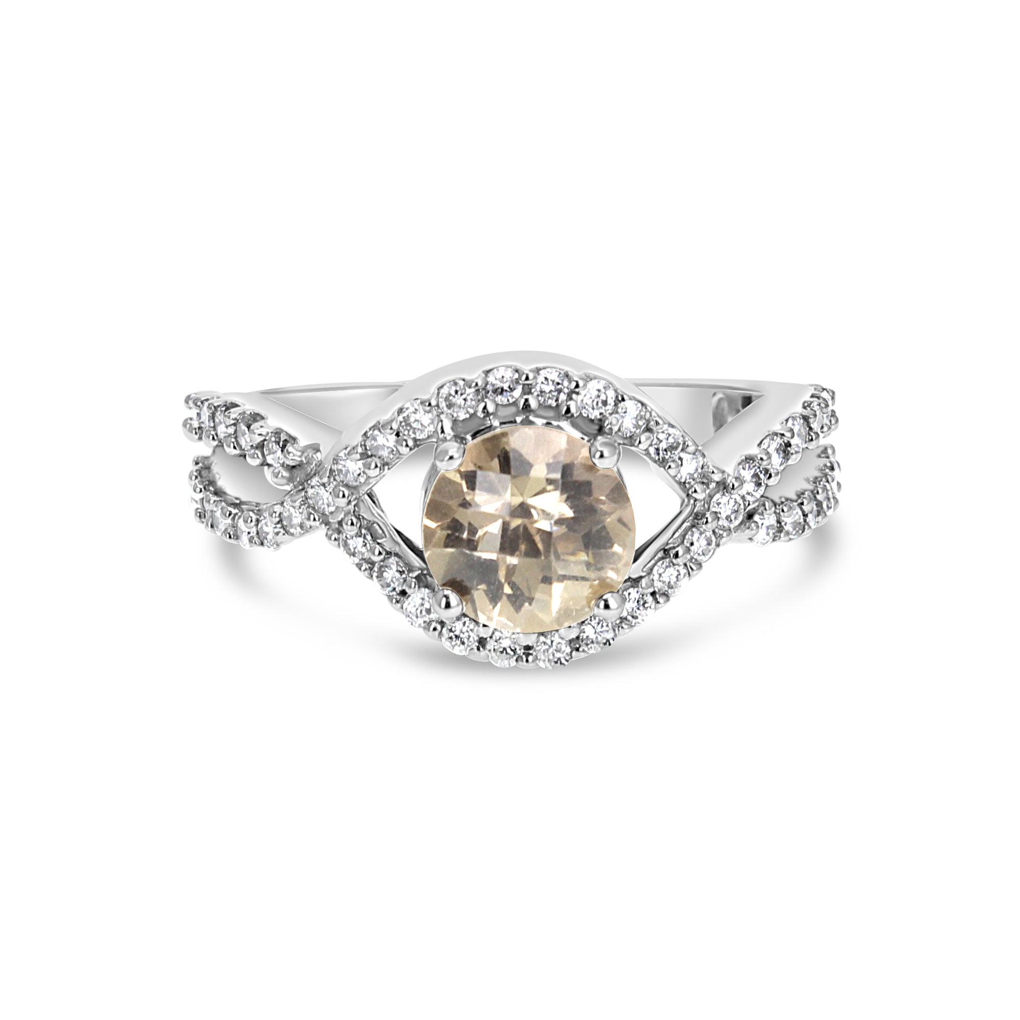 2.05ct Smoky Quartz Diamond Engagement Ring in 14K White Gold - Perfect for Proposals, Anniversaries & Romantic Gifts