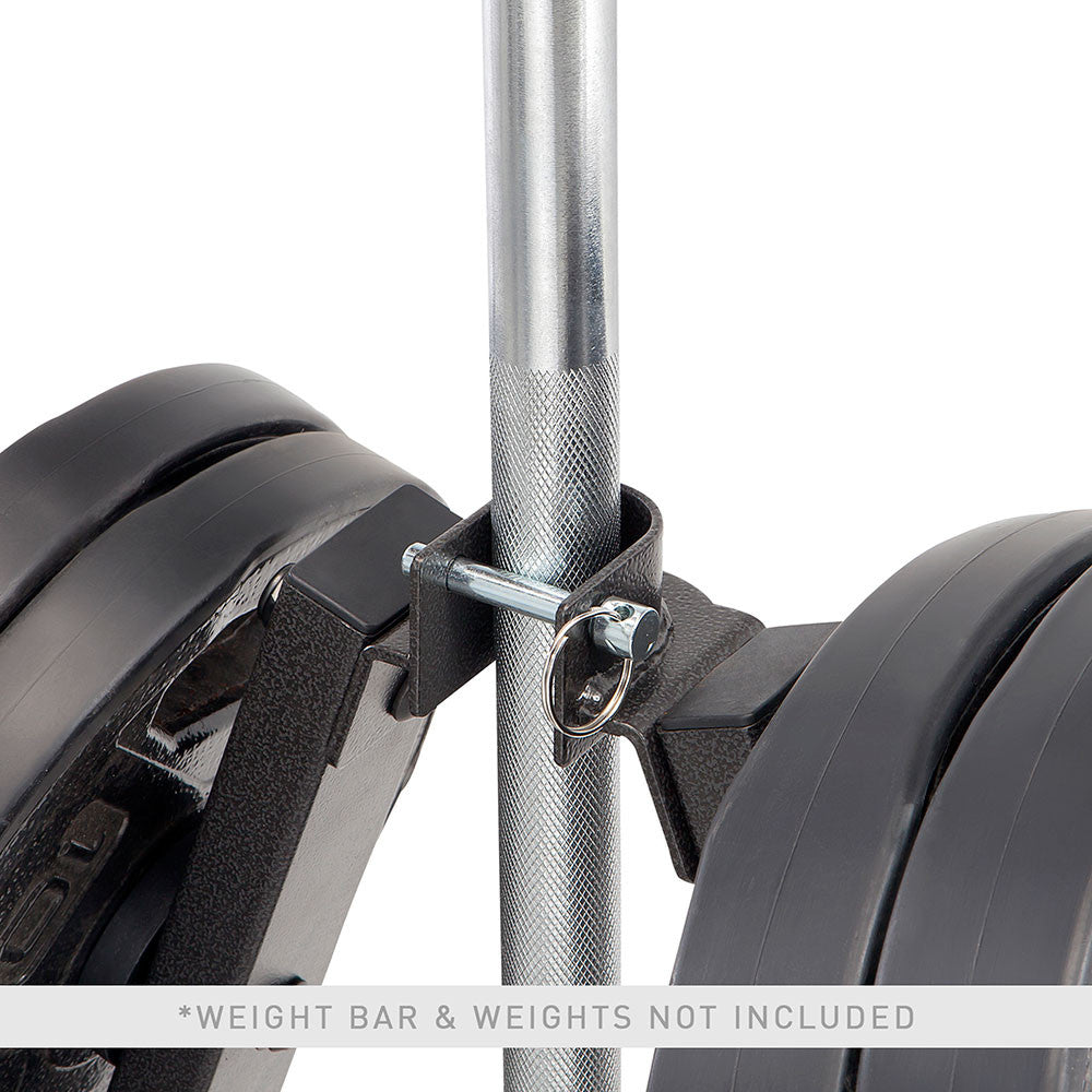 Marcy A-Frame Olympic Weight Plate Tree & Vertical Bar Holder - Heavy Duty Gym Storage for 2
