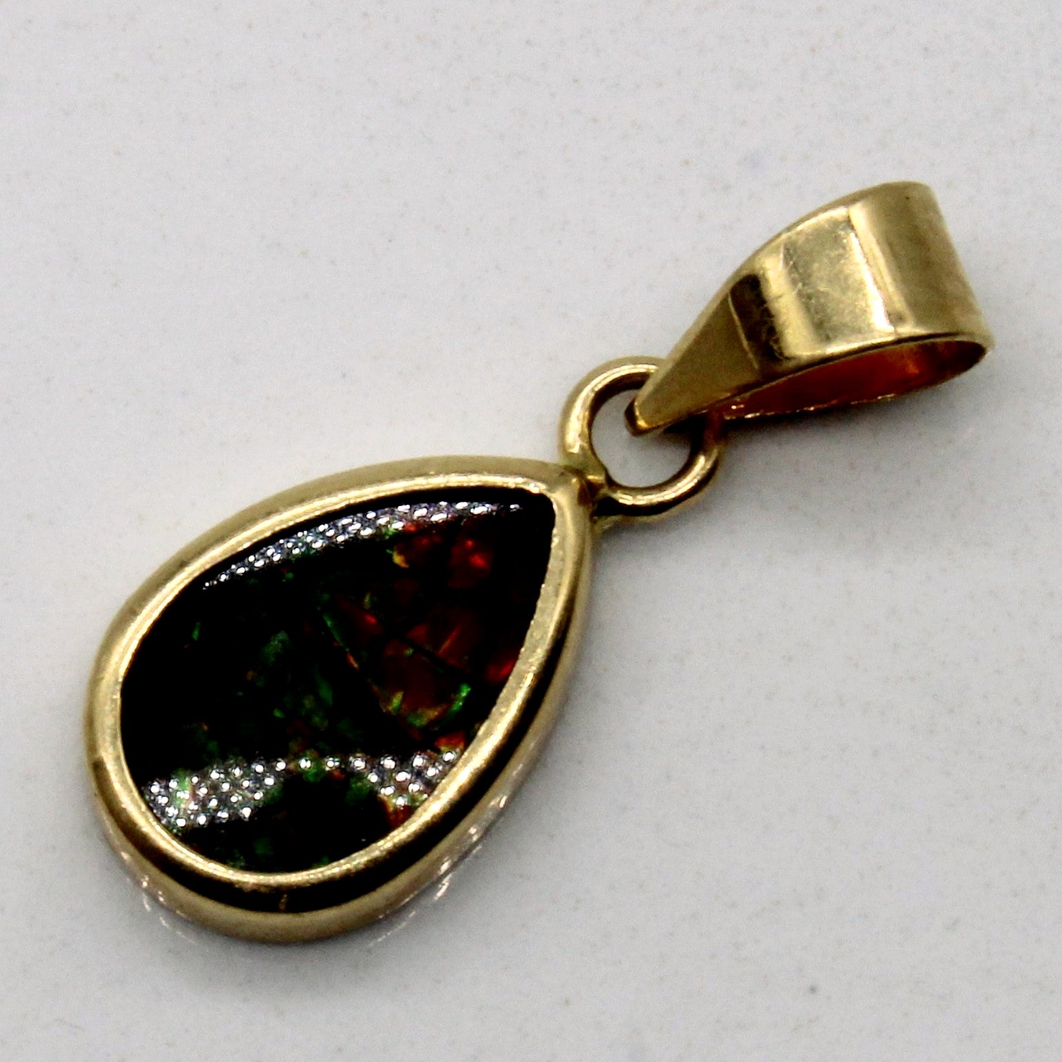 0.55ct Natural Ammolite Pendant Necklace - Stunning Iridescent Gemstone Jewelry for Women, Gift for Her, Birthday, Anniversary, Wedding, Special Occasion