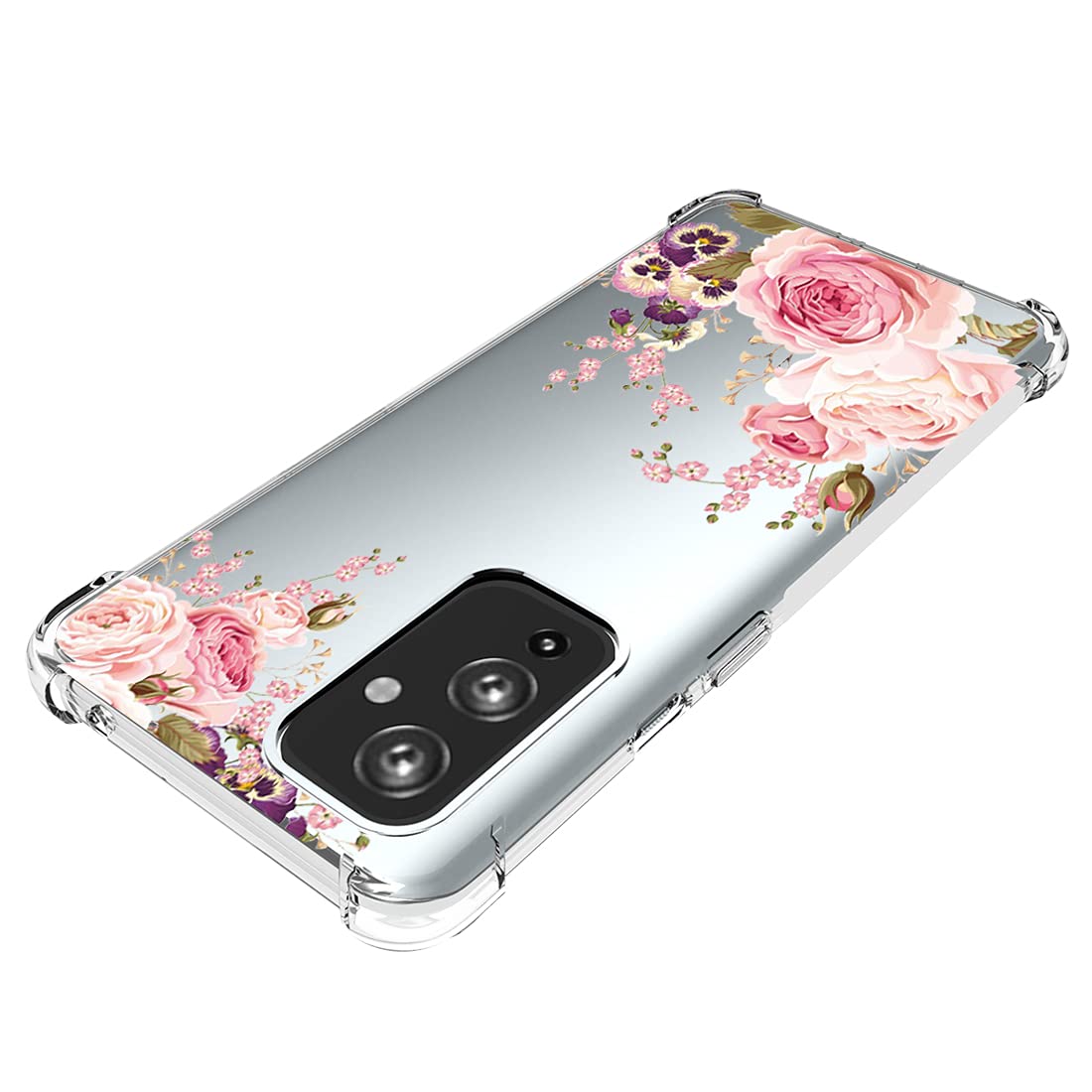OnePlus 9 Phone Case for Women - Slim Shockproof Clear Floral TPU Protective Cover (Rose Flower) | Perfect for Everyday Use, Work & Travel