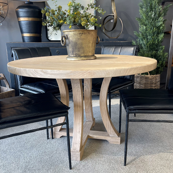 Chicago Round Dining Table 140cm - Modern Wooden Kitchen Table for 6, Perfect for Small Spaces, Dining Rooms & Breakfast Nooks