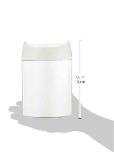 Simplehuman Mini Countertop Trash Can - 1.5 Liter / 0.4 Gallon Small Garbage Bin - Stainless Steel White - Perfect for Bathroom, Office, Kitchen & Dorm Room Waste Disposal