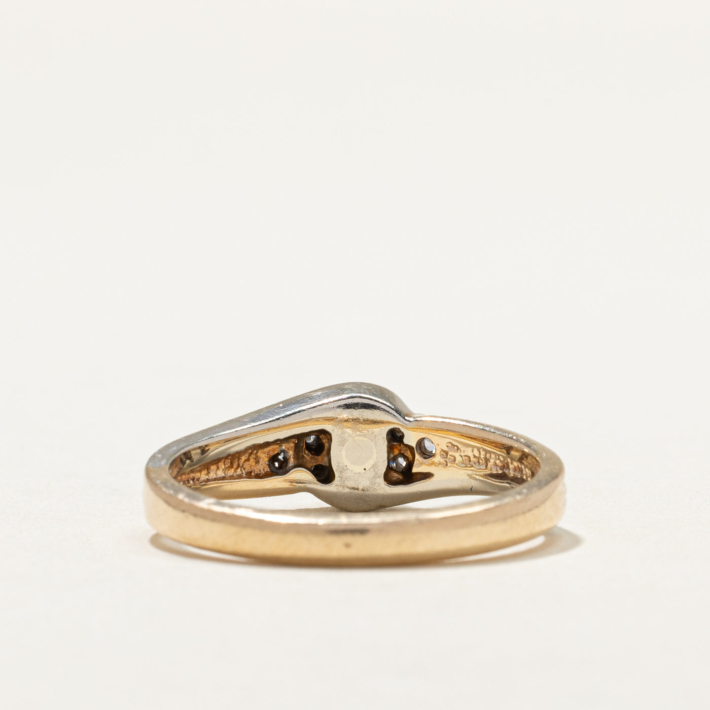 Two Tone Gold Diamond Ring for Women - 0.12ct Center Stone & 0.06ctw Side Stones - Size 7.5 - Elegant Wedding Band, Anniversary Gift & Everyday Jewelry