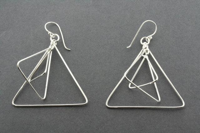 3-Pack Triangle Stud Earrings for Women - Minimalist Geometric Dangle Earrings for Everyday Wear & Party Outfits