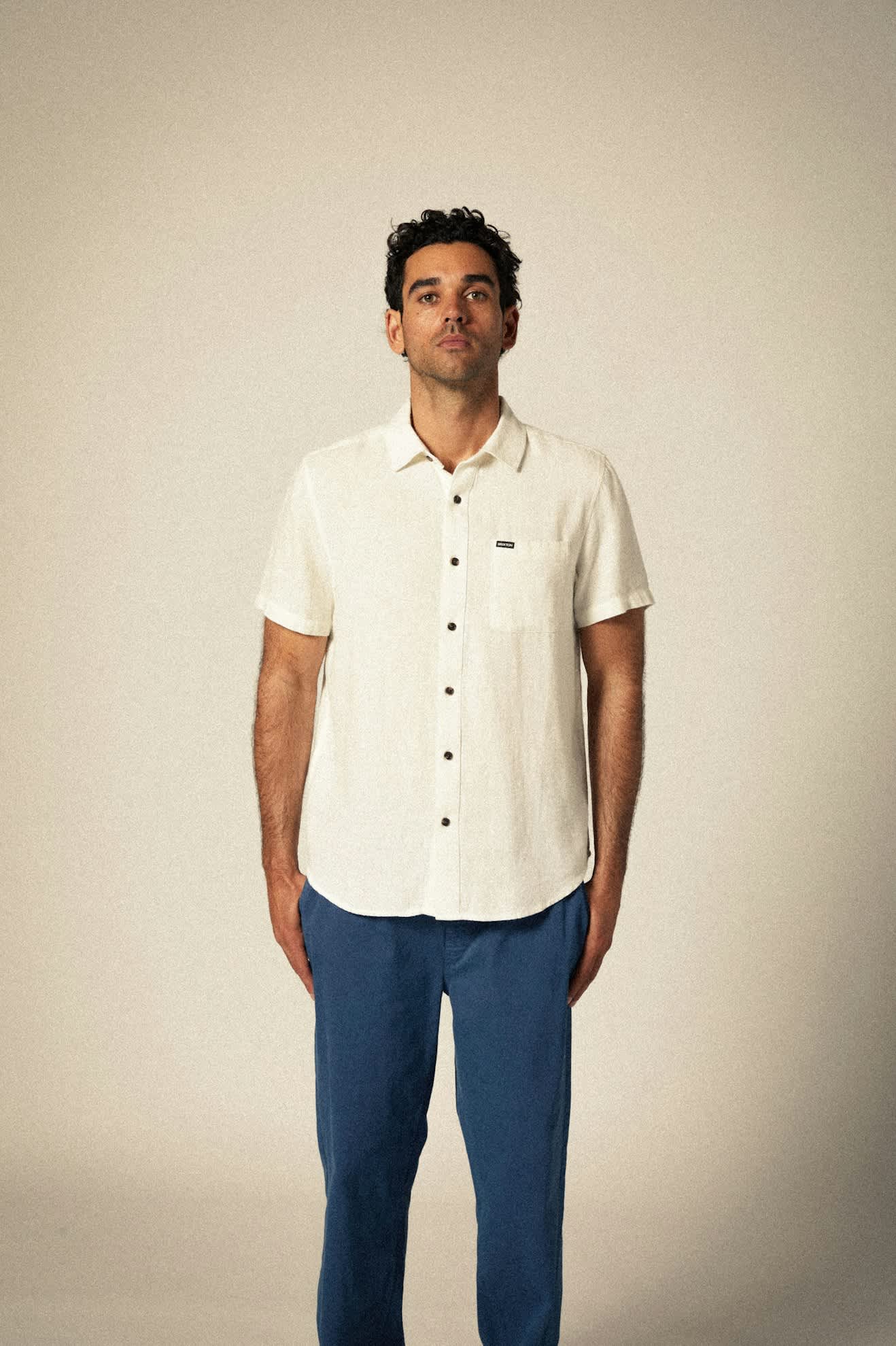 Organic Cotton Linen Blend Short Sleeve Shirt for Men - Breathable Summer Casual Top in Egret White | Perfect for Beach Outings, Vacation Wear & Everyday Comfort