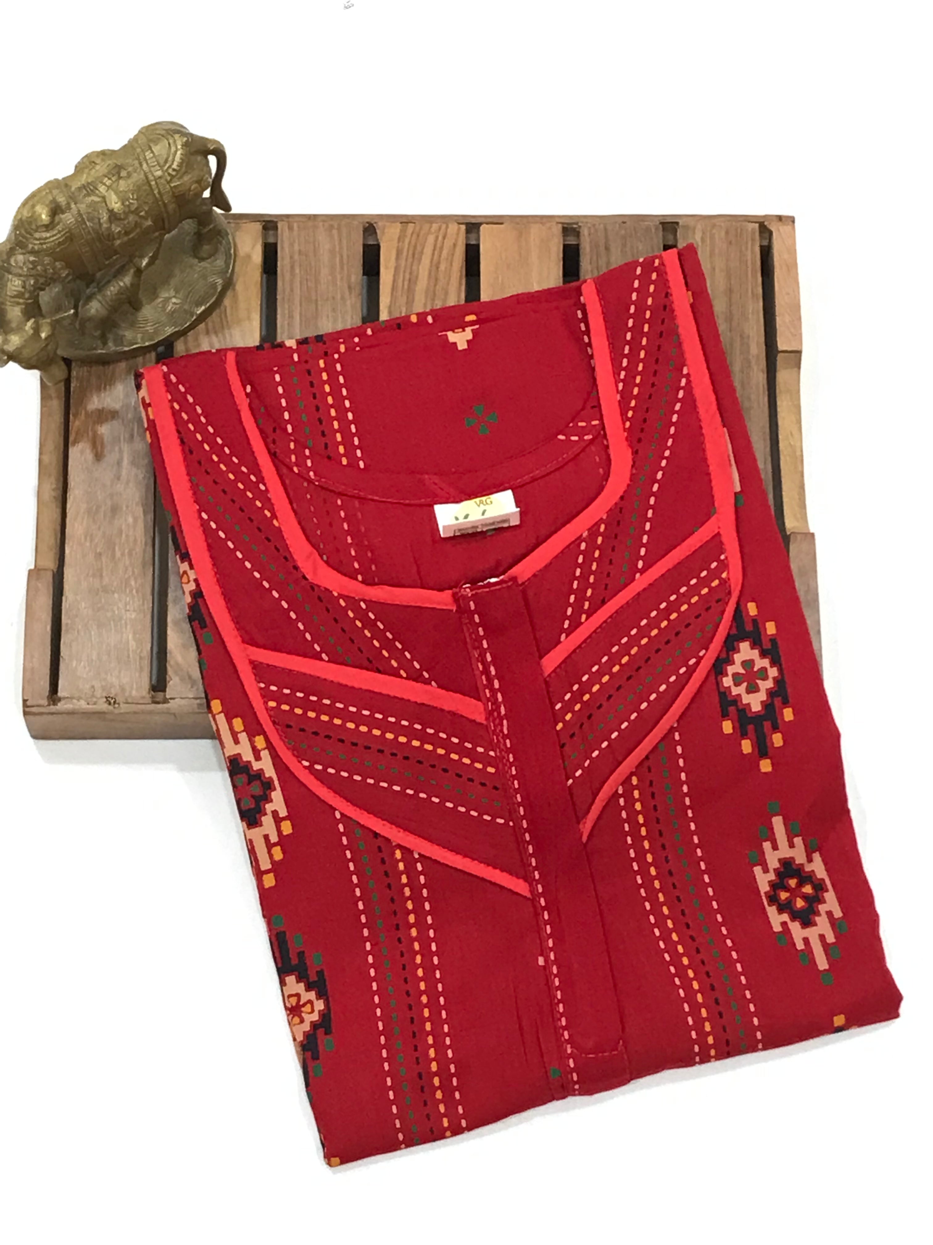 Soft Red Cotton Nightgown for Women - Comfortable Sleepwear for Relaxing at Home or Lounging