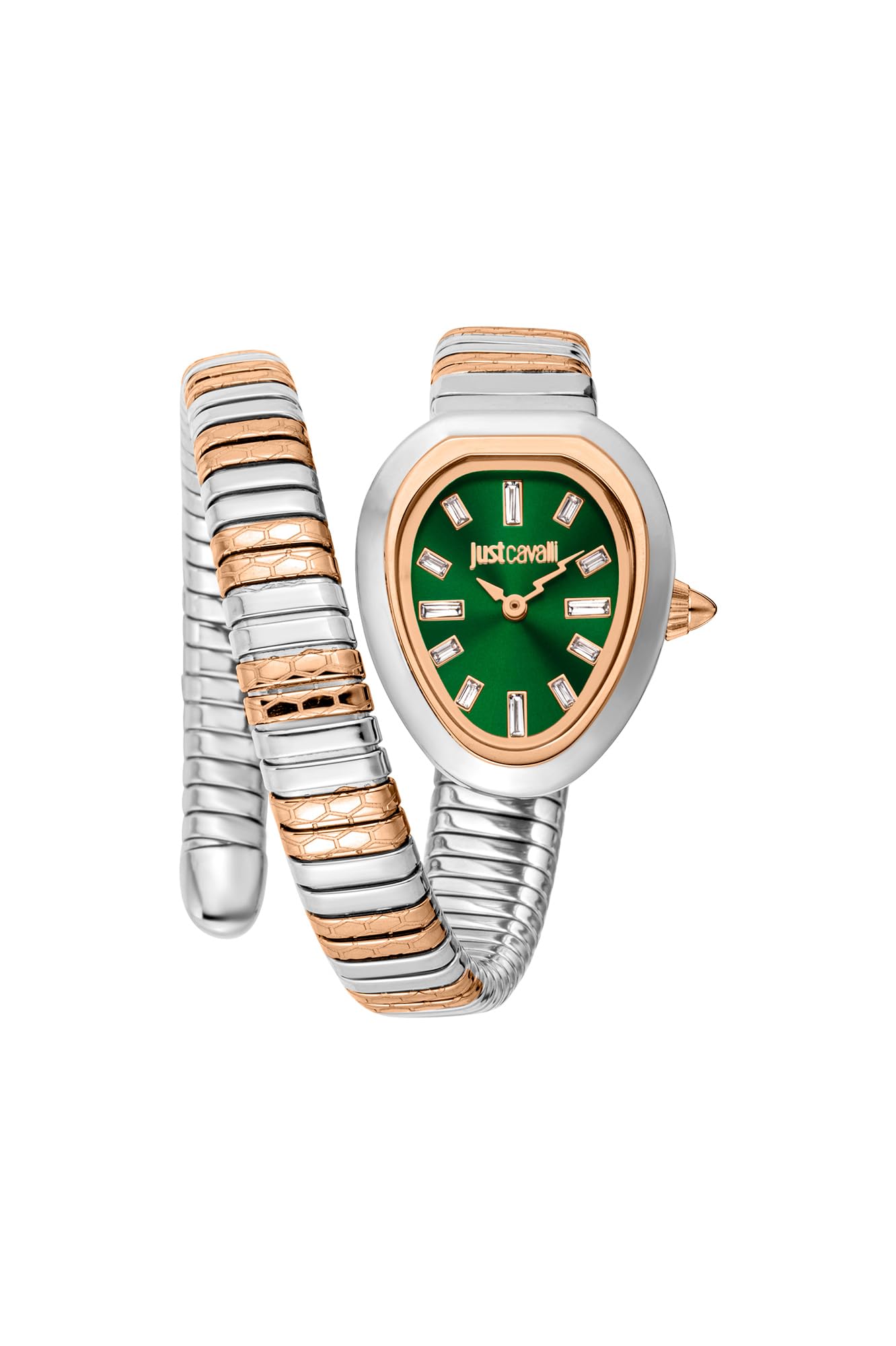 Just Cavalli JC1L222M0075 Women's Luxury Dress Watch - Elegant Bottle Green Dial, Glamorous Design for Evening Wear & Special Occasions