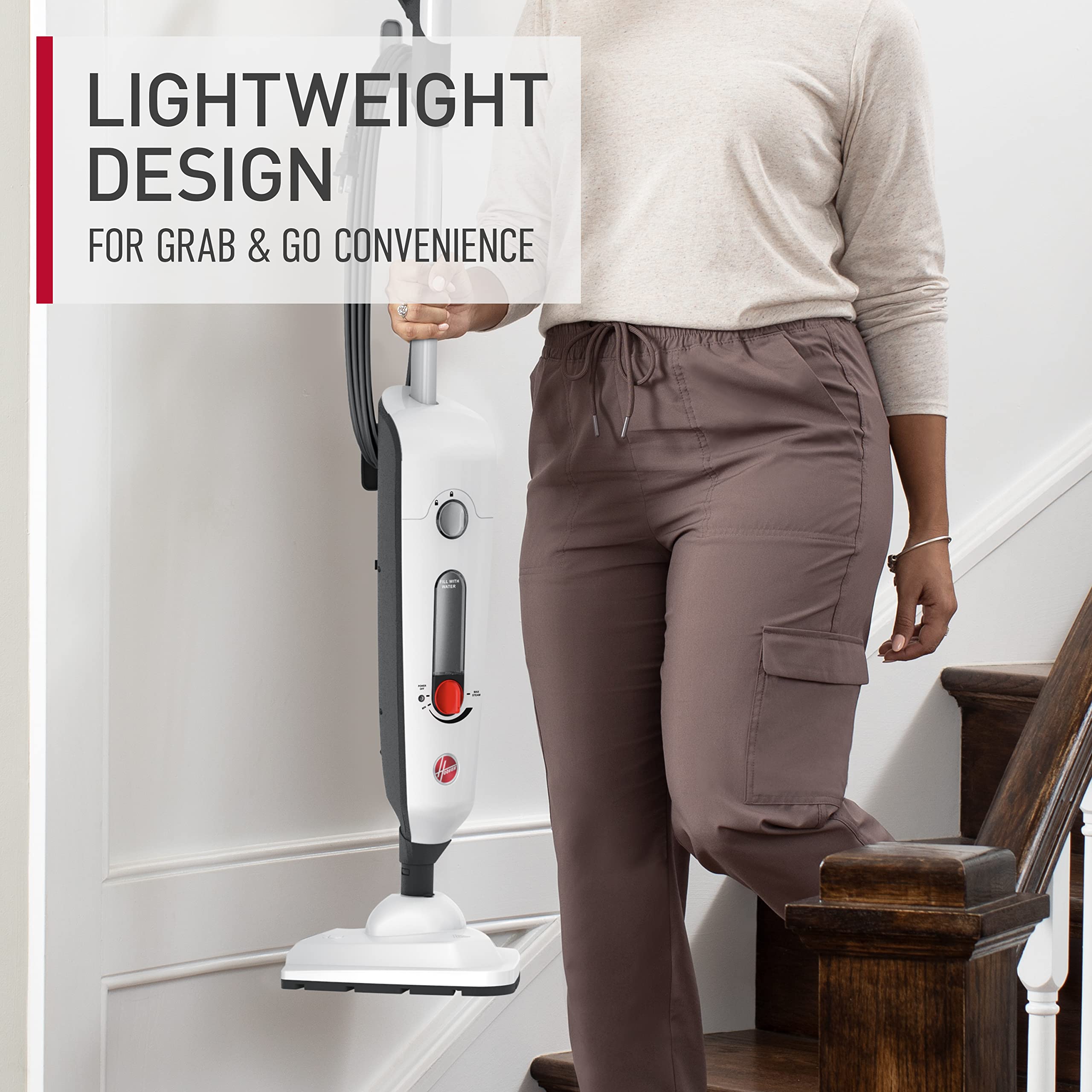 Hoover Steam Complete Steam Mop | Hard Floor Cleaner Machine with Carpet Glide Attachment | Multi-Surface Cleaner for Hardwood, Vinyl, Tile & Grout | Perfect for Kitchen, Bathroom & High-Traffic Areas