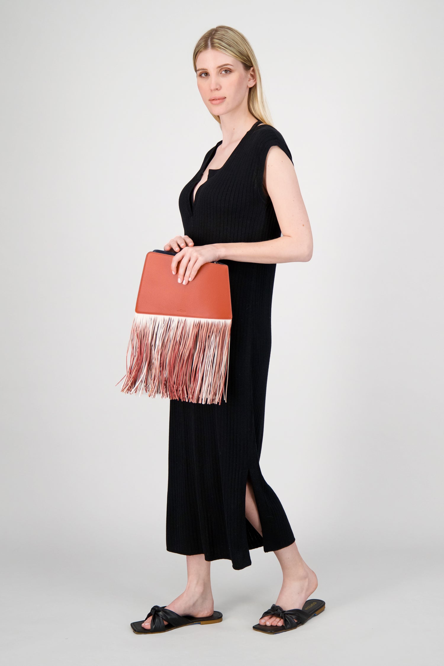 Volon Forest Dia Fringed Clutch Bag - Elegant Women's Evening Clutch with Tassel Detail for Parties, Weddings & Special Occasions