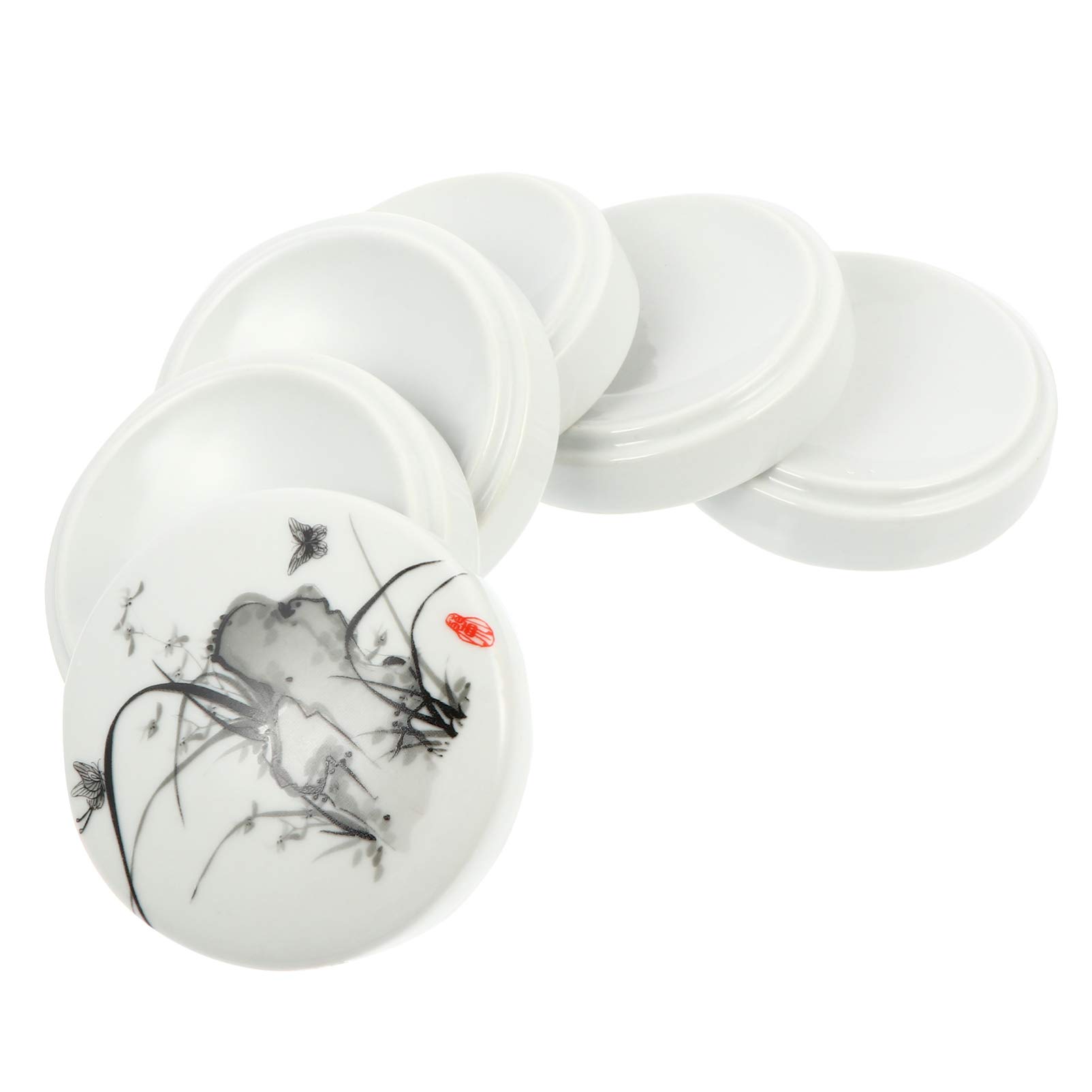 EXCEART Ceramic Ink Dish Plate - Nature Butterfly Watercolor Painting Tray for Chinese Calligraphy, Cigar Ashtray & Decorative Appetizer Plates - Home & Office Decor (Set of 1) | Perfect for Art Studios, Tea Ceremonies & Luxury Dining Settings