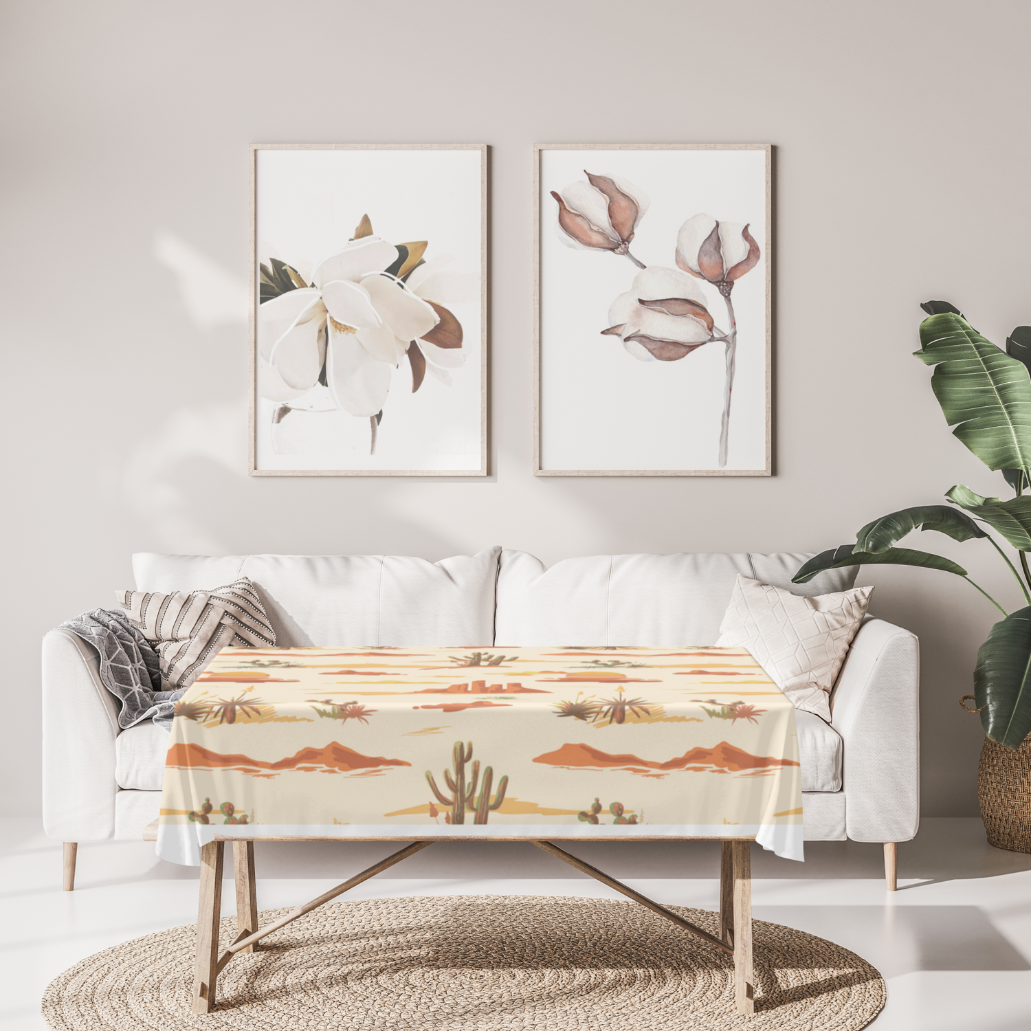 Desert Scene Tablecloth - 4 Sizes Polyester Table Linens for Picnics, Parties & Outdoor Dining | Waterproof & Wrinkle-Resistant