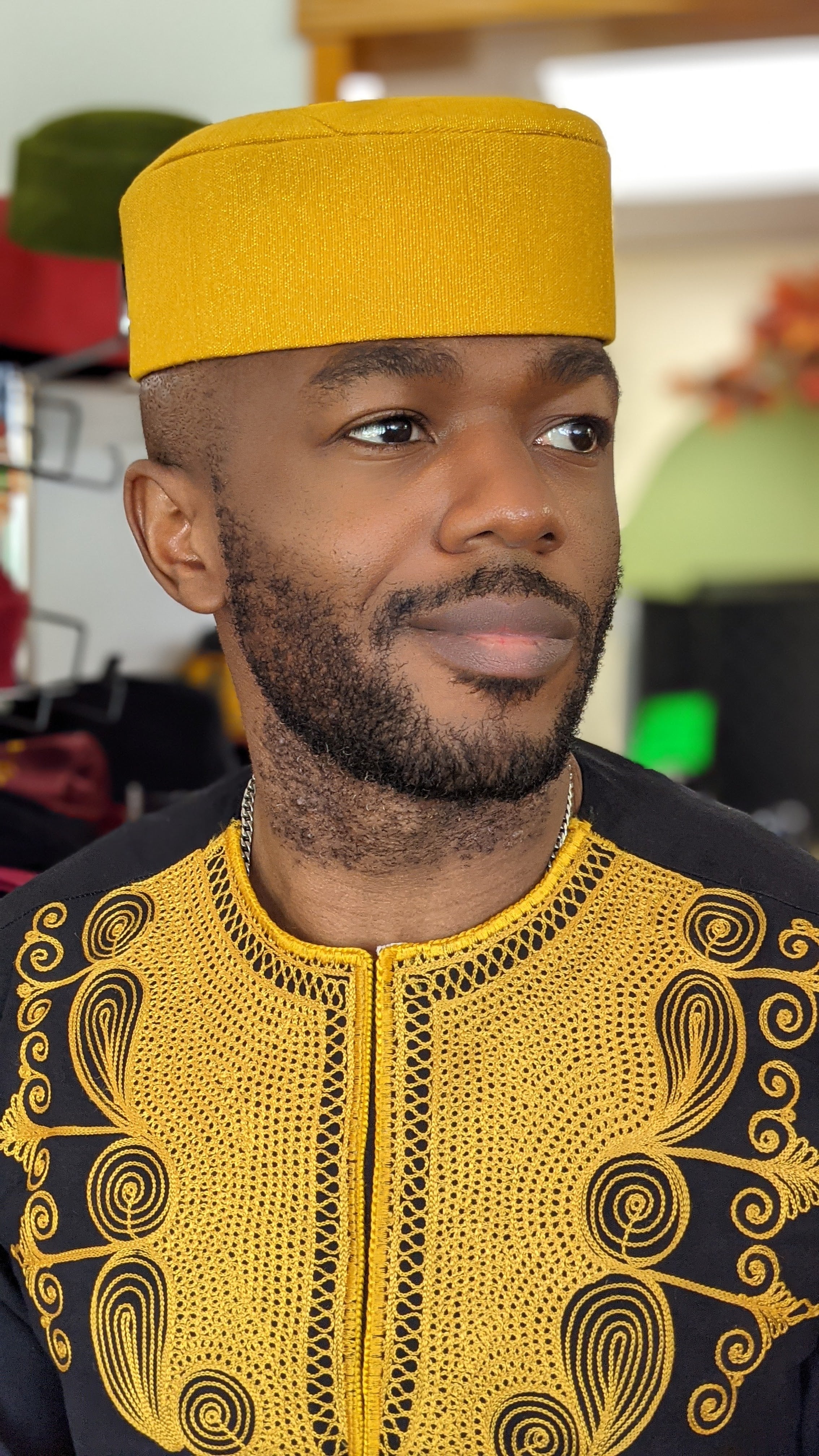 Lavelle Black and Gold Embroidered African Dashiki Shirt for Men | Traditional African Wear | Perfect for Cultural Events, Weddings & Festivals