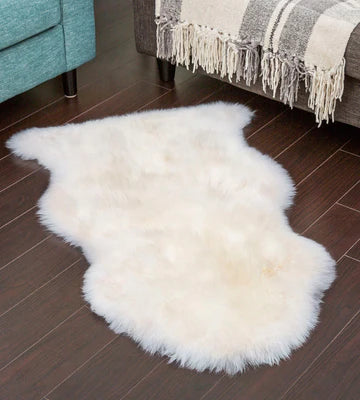 Premium Long Wool Sheepskin Rugs - Soft & Luxurious Natural Sheep Fur Rug for Living Room, Bedroom, Nursery - Cozy Home Decor & Warm Floor Mat for Winter Comfort