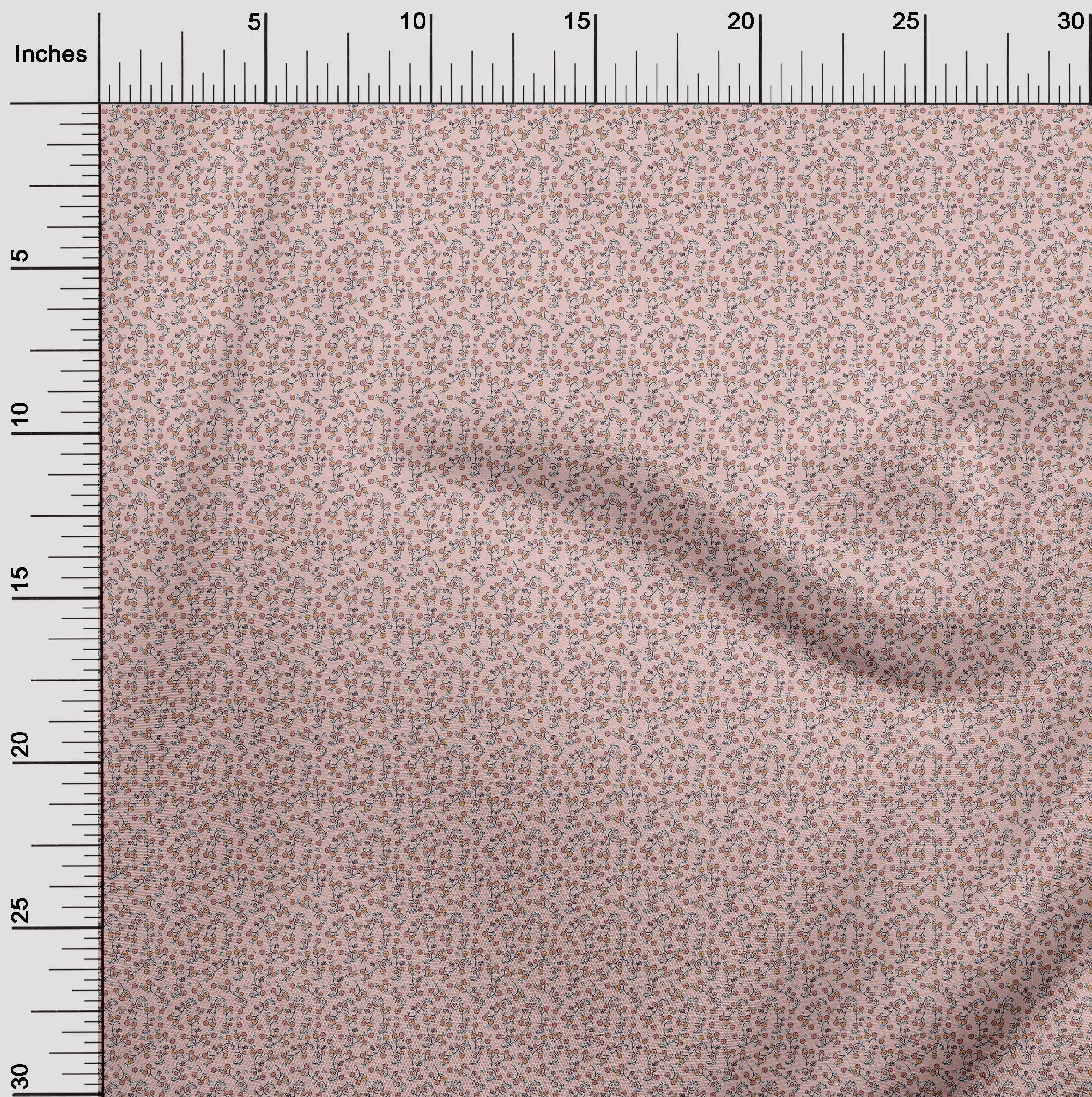 oneOone Cotton Cambric Light Pink Floral Ditsy Print Fabric by The Yard - 56 Inch Wide Soft Dress Material for DIY Clothing, Quilting & Home Decor Projects