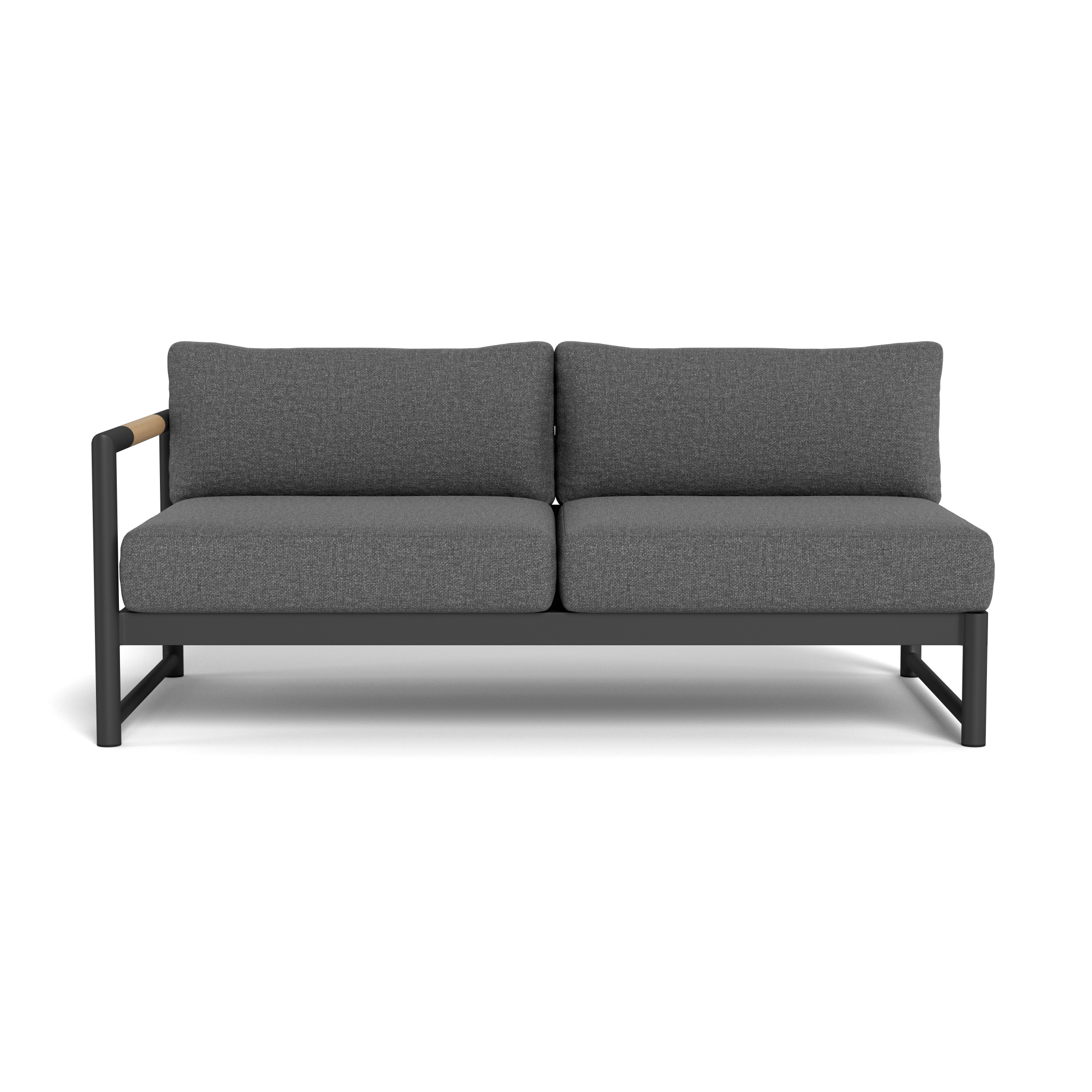 Breeze XL Aluminum 2-Seat Patio Sofa with Left Armrest - Perfect for Outdoor Lounging, Poolside Relaxation, and Garden Decor