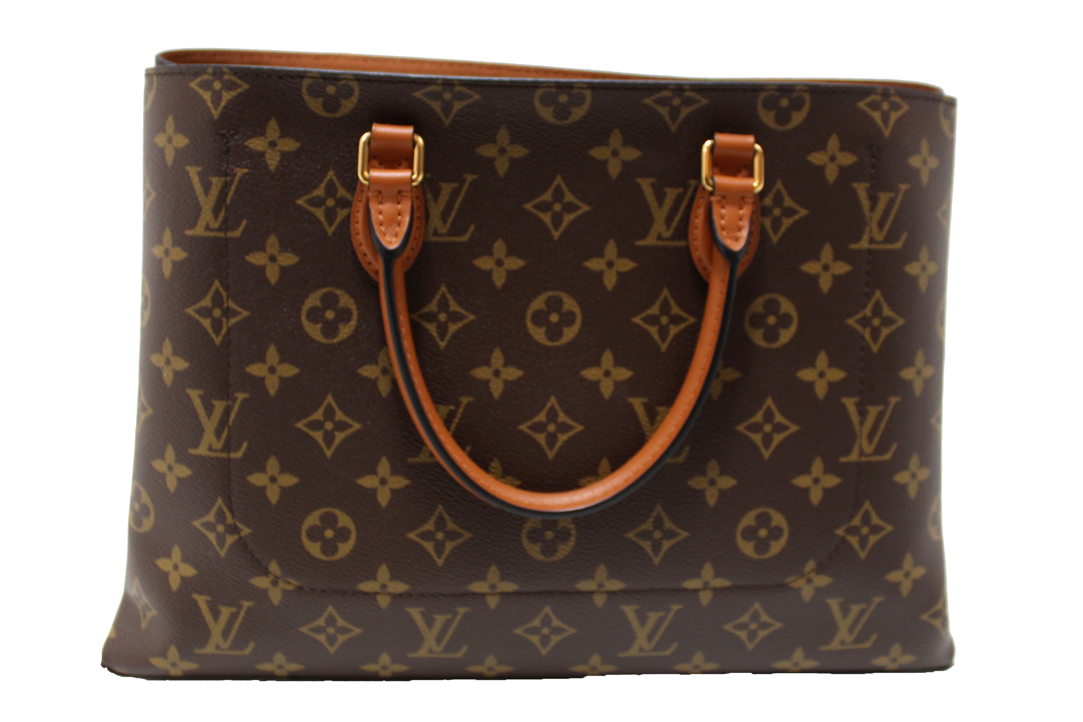 Authentic Louis Vuitton Monogram Flower Tote Bag - Luxury Caramel Leather Shoulder Bag for Women, Perfect for Work, Travel & Everyday Use