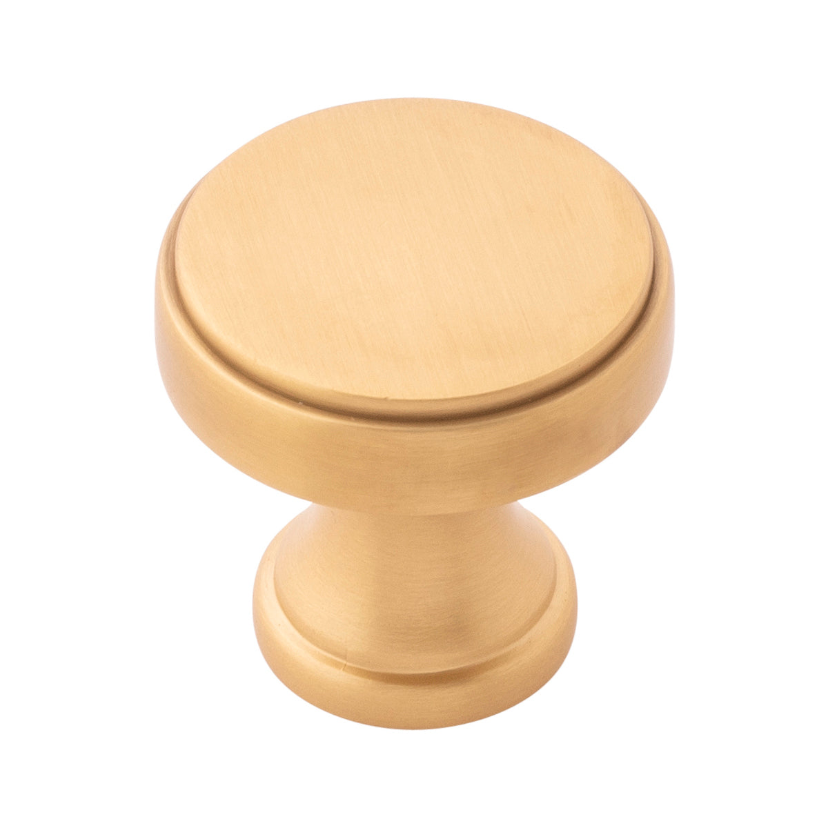 1-1/4 Inch Brownstone Cabinet Knob - Brushed Golden Brass Finish for Kitchen, Bathroom & Furniture Hardware Upgrade