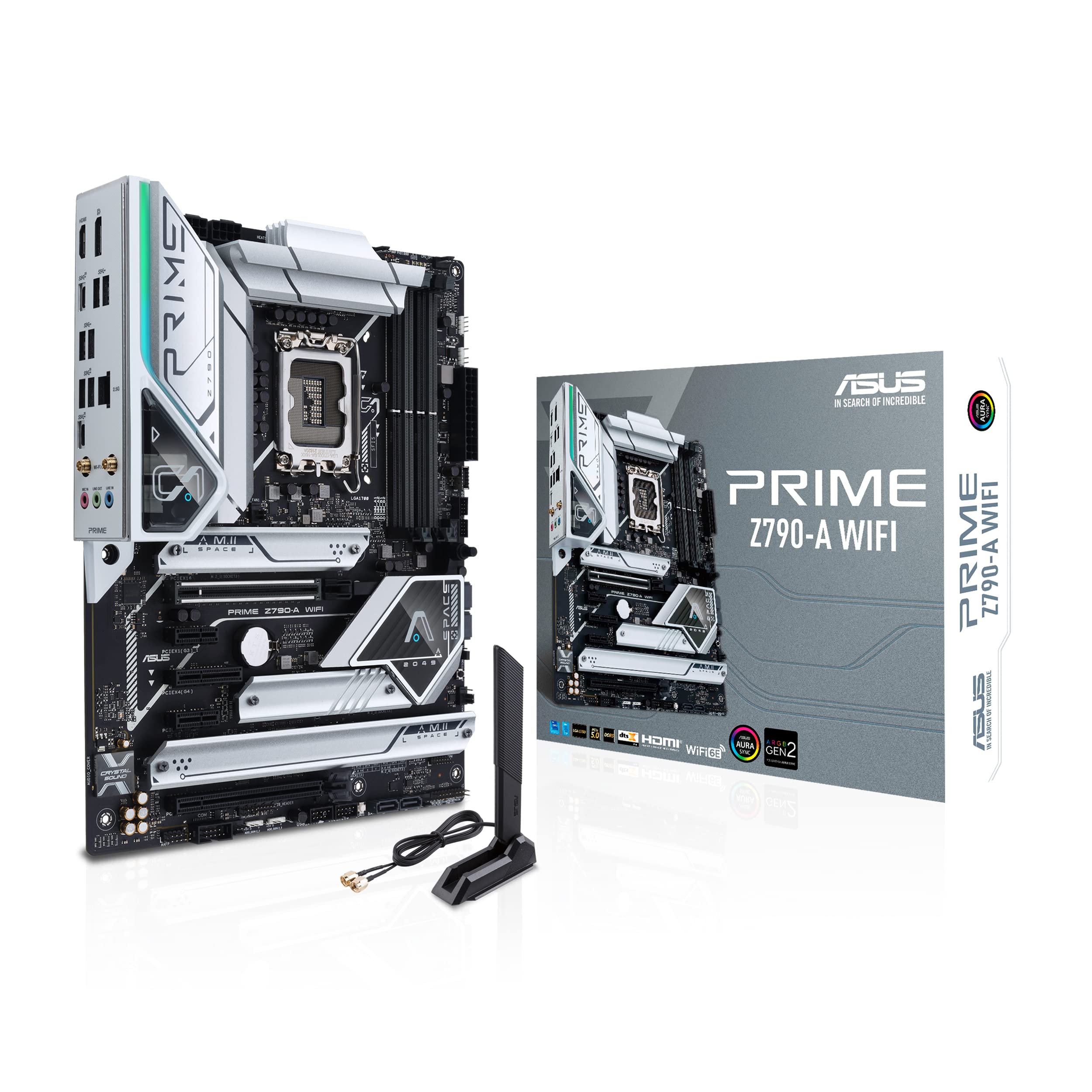 ASUS PRIME Z790-A WIFI Intel LGA 1700 ATX Gaming Motherboard - 16+1 DrMOS, PCIe 5.0, DDR5 RAM, 4x M.2 Slots, WiFi 6E, 2.5Gb LAN, Thunderbolt 4 | Perfect for High-End Gaming PCs, Content Creation & Workstations
