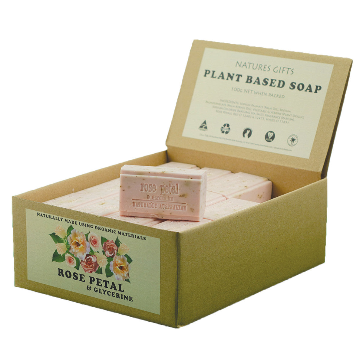 Clover Fields Rose Petal & Glycerine Handmade Soap - Natural Moisturizing Bar for Dry Skin, Perfect for Daily Face & Body Cleansing
