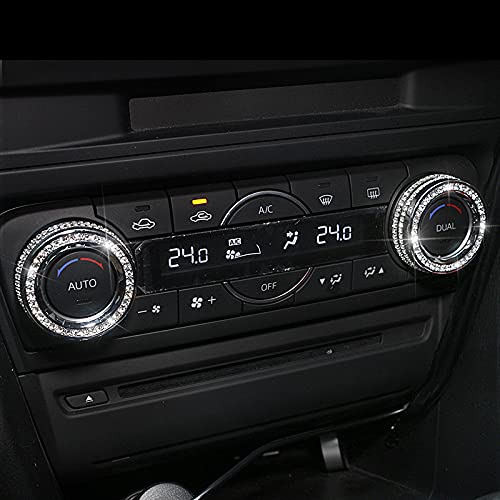 JEYODA Diamond Volume Button Stickers for Mazda CX-5 CX-9 & Mazda3 - Rhinestone Car Accessories for Steering Wheel & Dashboard Decoration - Perfect for Women's Car Interior Customization & Gift Ideas