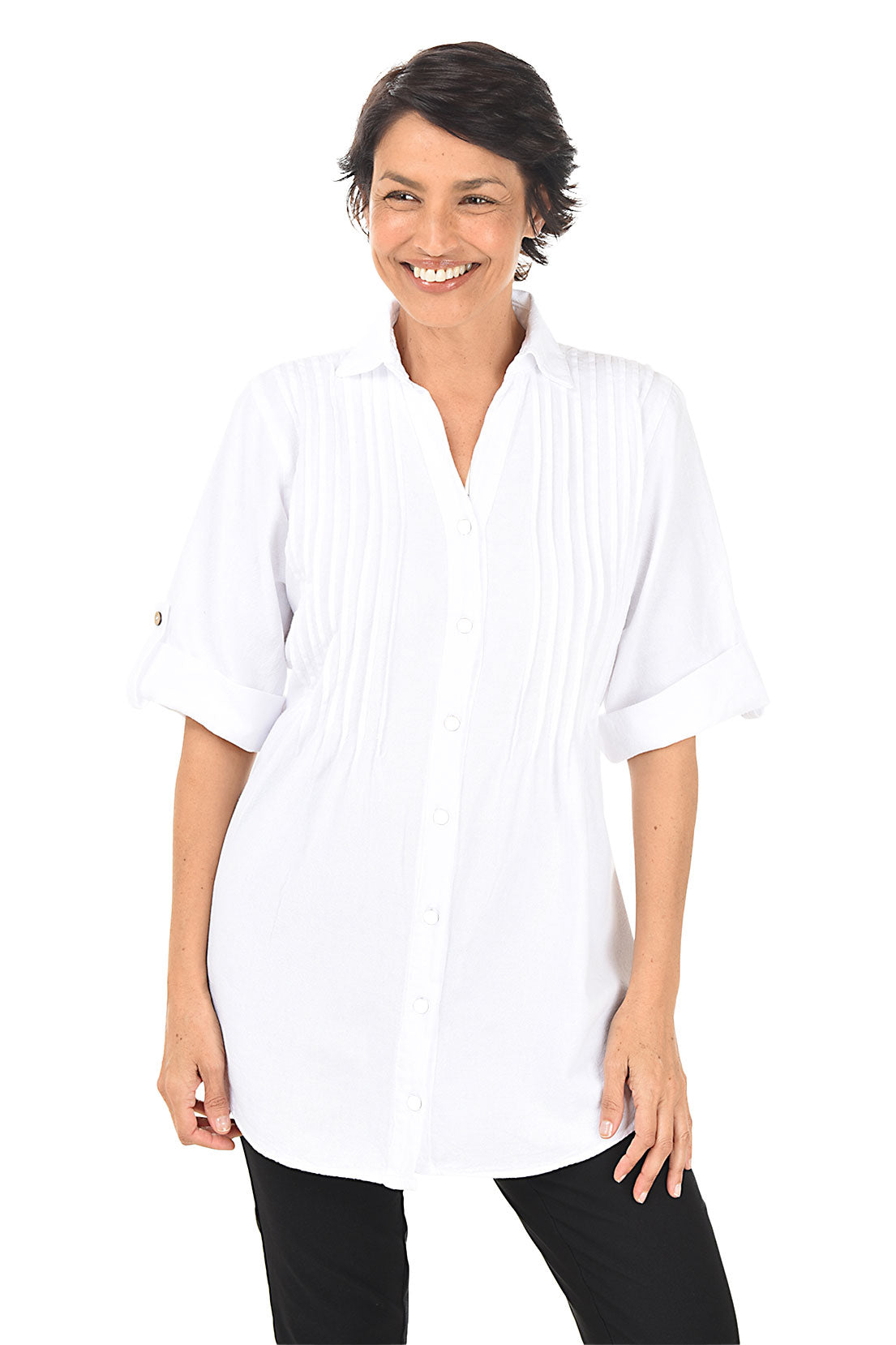 Stylish Crinkle Pintuck Shirt for Women - Trendy Wrinkle-Resistant Blouse for Office & Casual Wear | Perfect for Work, Dates & Everyday Outfits