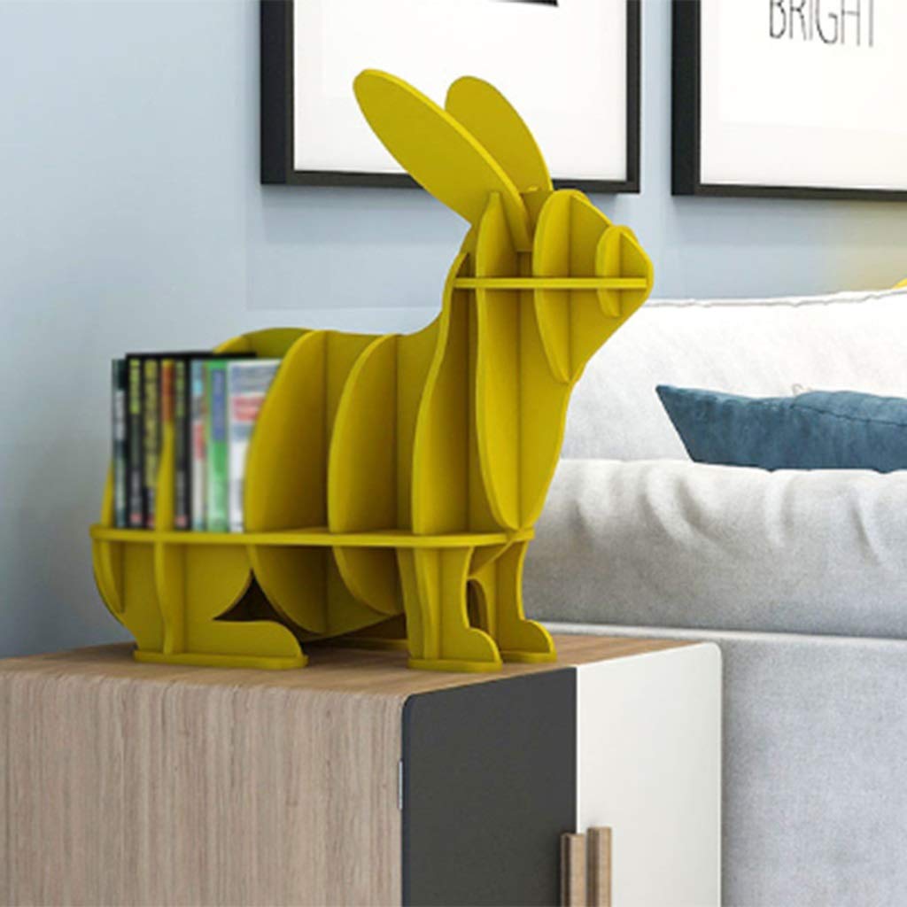 Kids Book Shelf Organizer - Rabbit-Shaped Floor Book Display & Room Divider | Eco-Friendly High-Density Board | No Assembly Required | Perfect for Nursery, Playroom & Classroom Organization