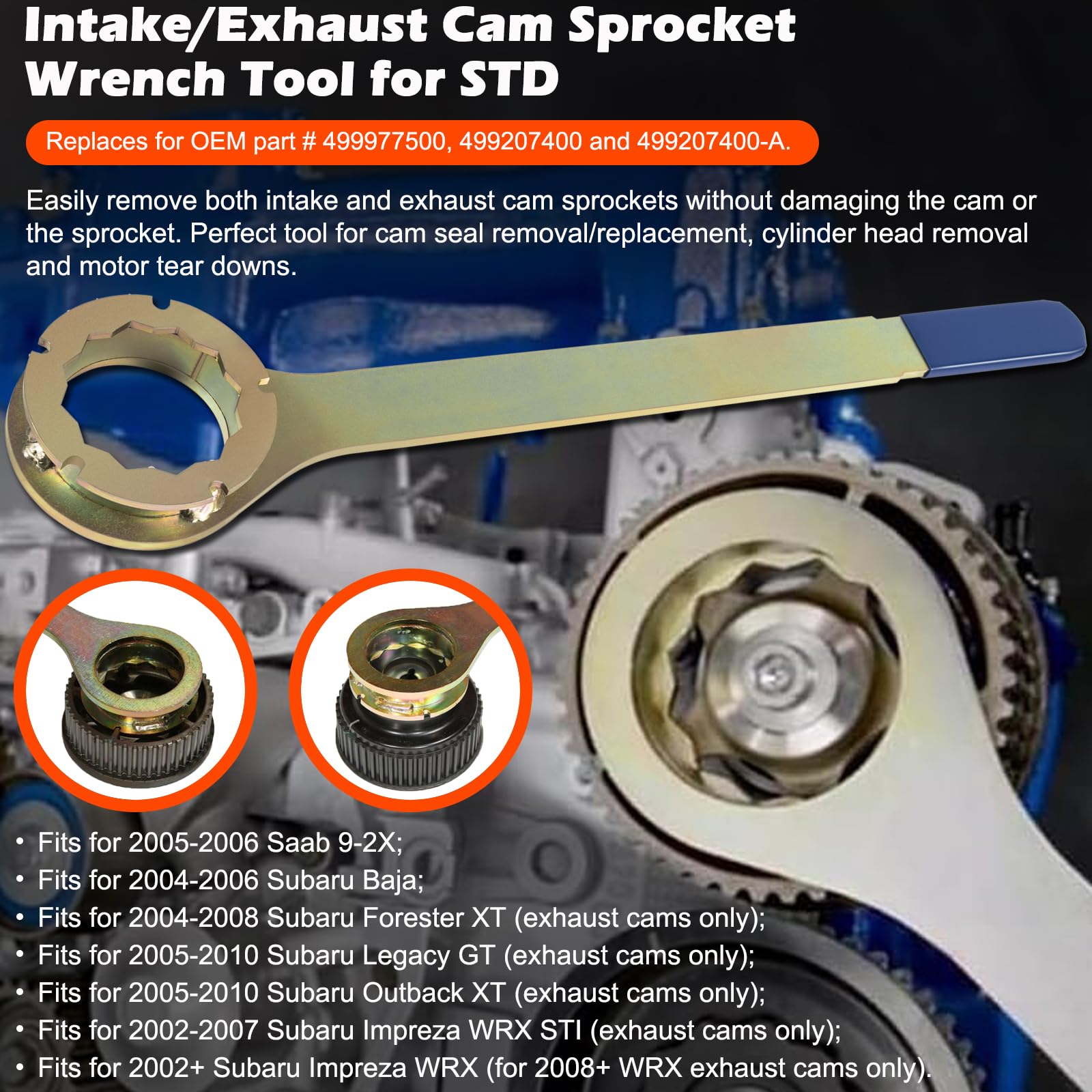 Subaru Engine Cam Gear Lock Tool Kit - Crank Pulley Wrench Holder with Screws, Camlock & Intake/Exhaust Cam Sprocket Wrench | Perfect for Subaru STD Engine Repairs & Maintenance