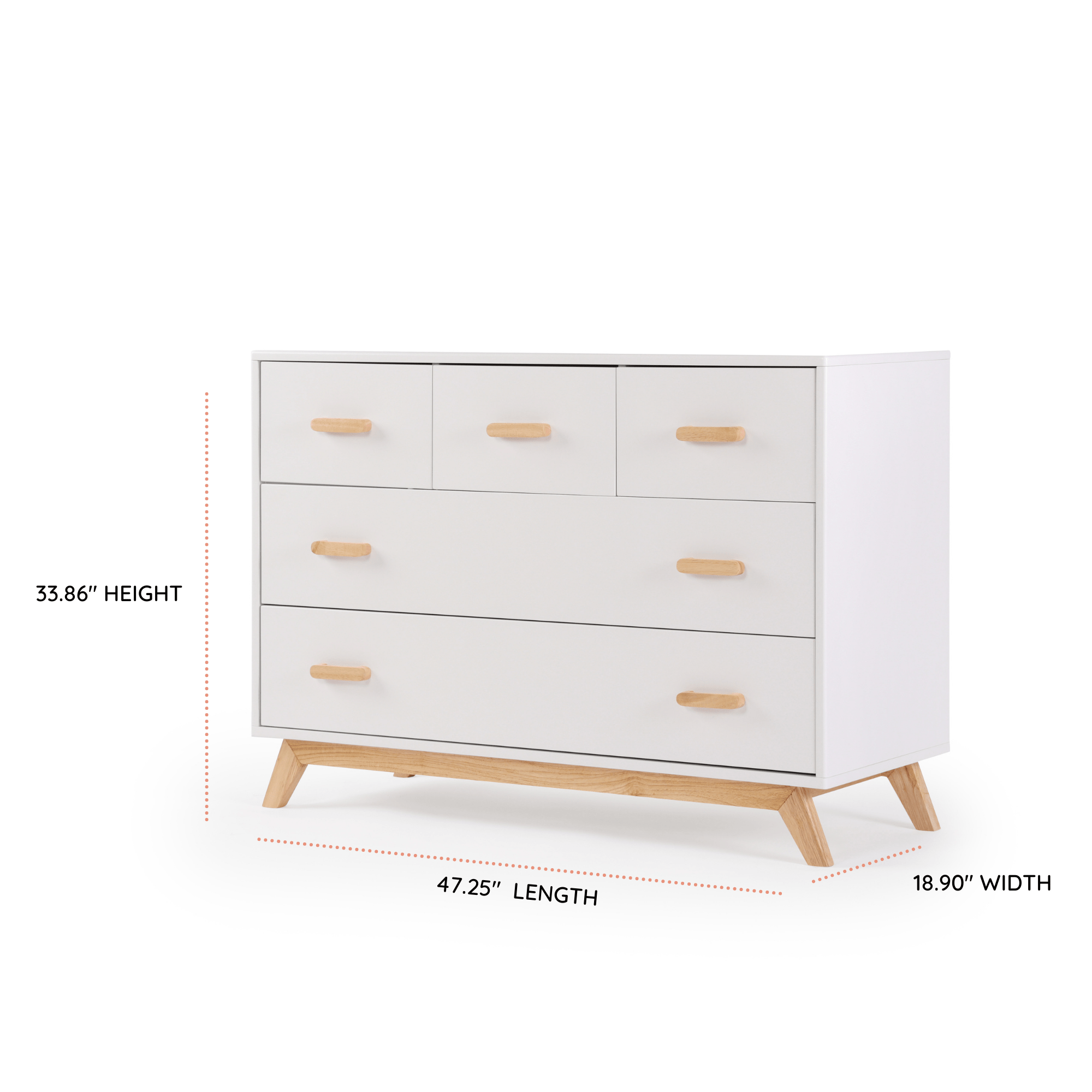 Dadada Soho 5-Drawer Dresser 2.0 - Modern Wooden Chest of Drawers for Bedroom & Closet Organization | Perfect for Home, Office, and Dorm Room Storage