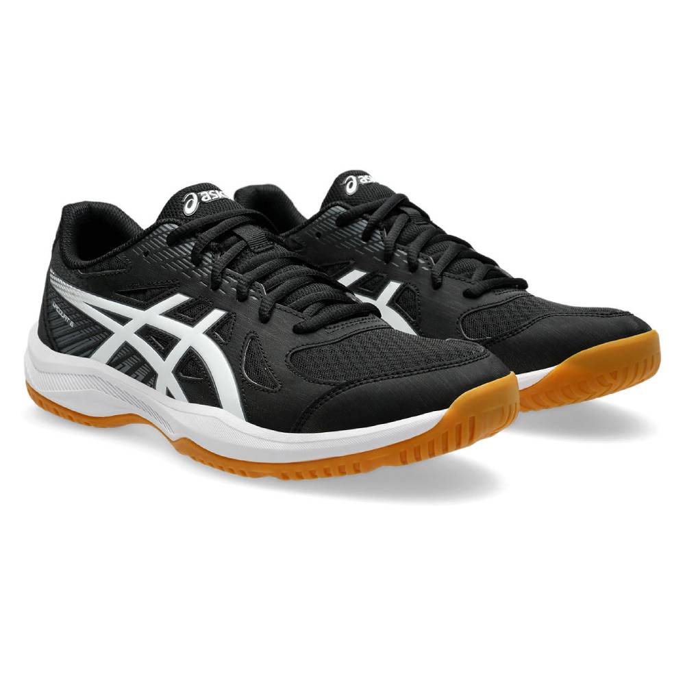 ASICS Upcourt 6 Men's Volleyball Shoes - Lightweight Indoor Court Sneakers for Badminton, Tennis & Squash (Black/White) | Perfect for Gym Training & Sports Performance