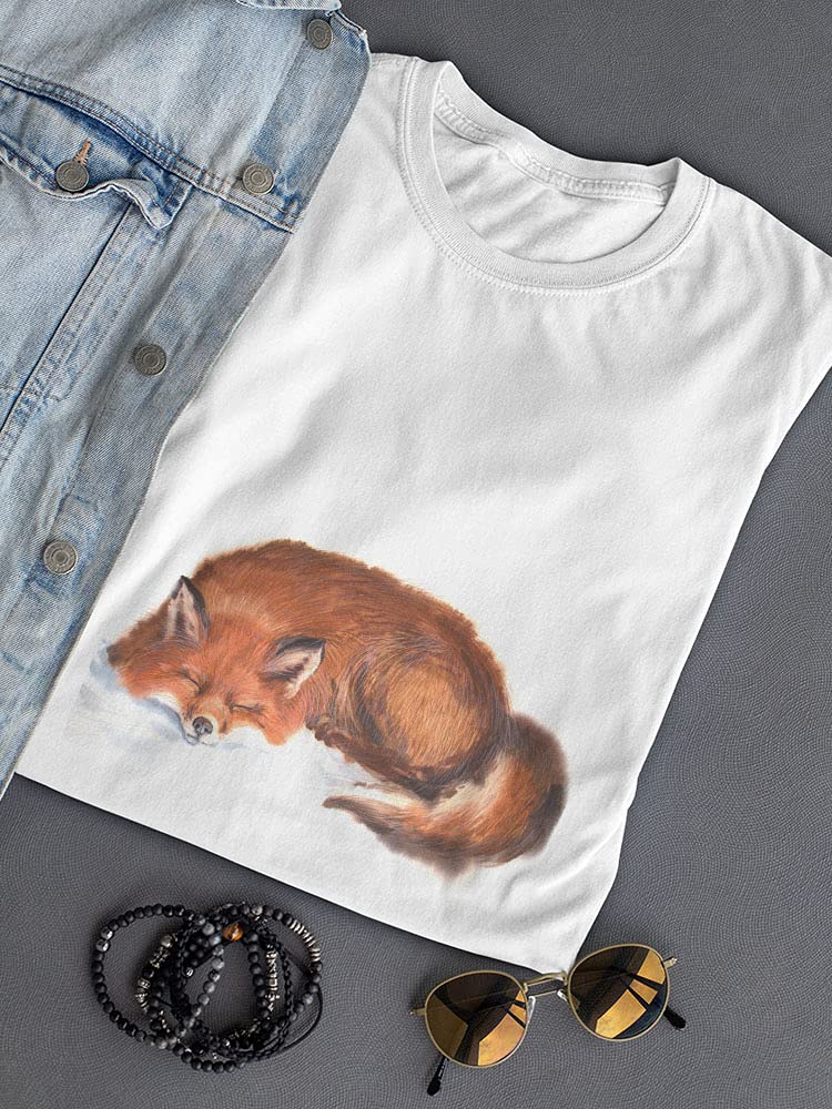 Women's Red Fox Illustration T-Shirt - Soft & Comfortable Sleep Tee for Casual Wear, Lounging & Nighttime Comfort