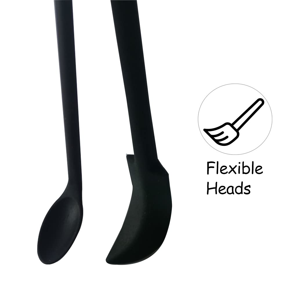 8PC Mini Silicone Spatulas for Cosmetics & Kitchen - Thin Jar & Bottle Scraper