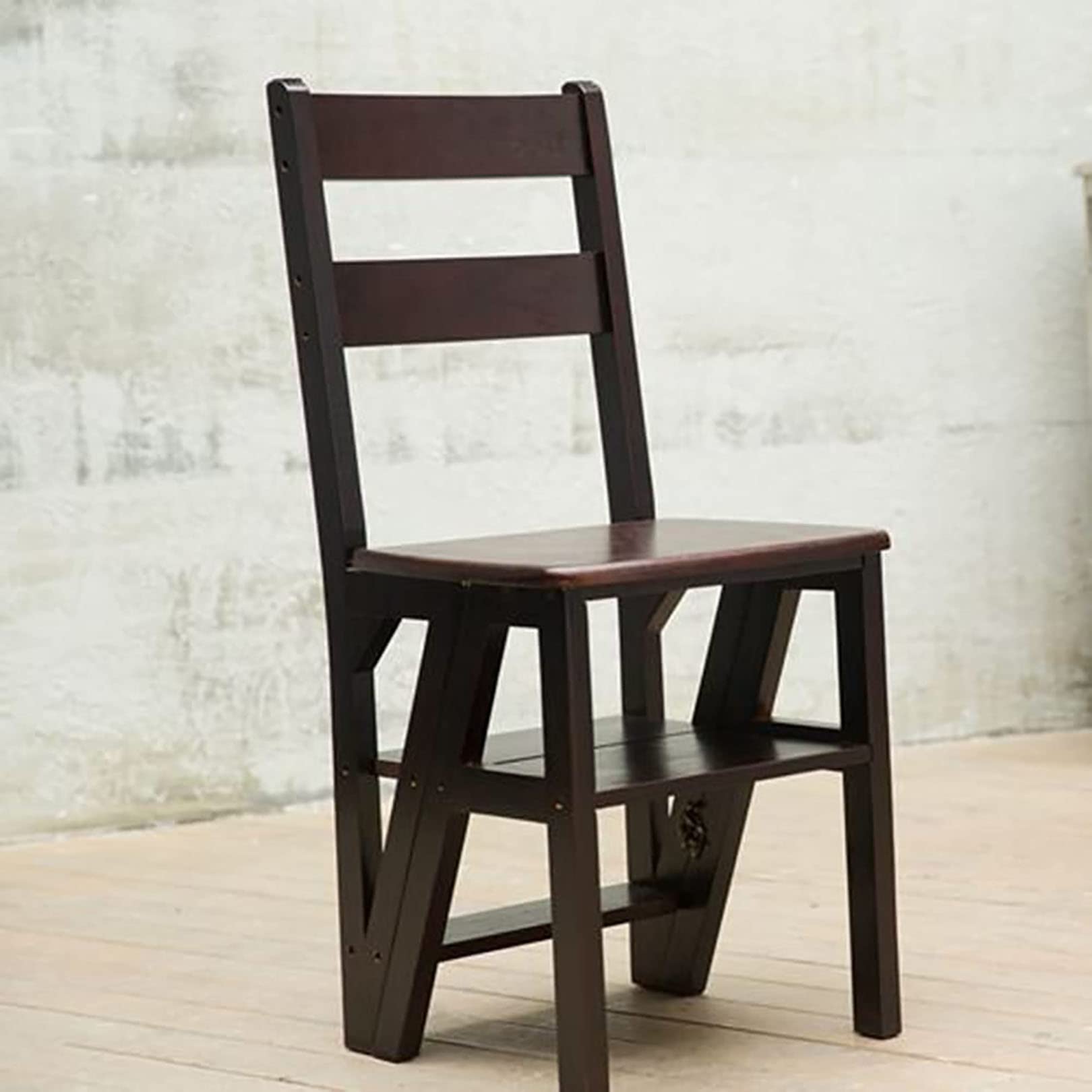 Multifunctional Wooden Step Stool for Home - Foldable Climbing Stool, Solid Wood Footrest, Bar Chair & Flower Stand - Perfect for Kitchen, Bathroom, and Indoor Use