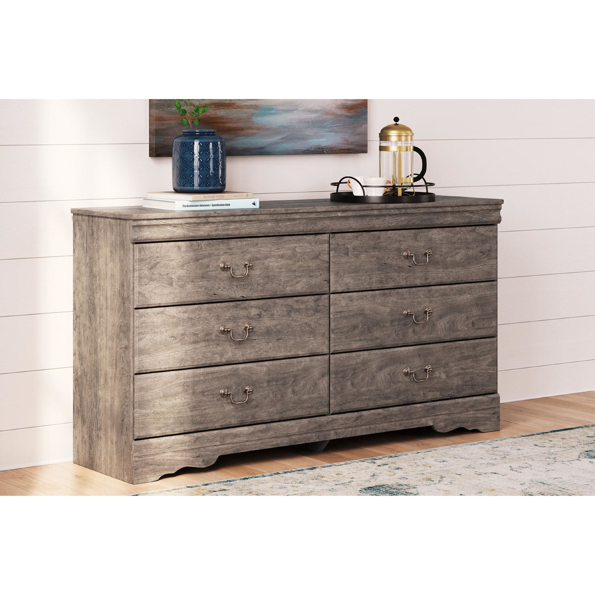 Bayzor 5-Piece Full Sleigh Bedroom Set in Gray - Modern Bed Frame, Nightstand & Dresser for Cozy Master Bedroom Decor