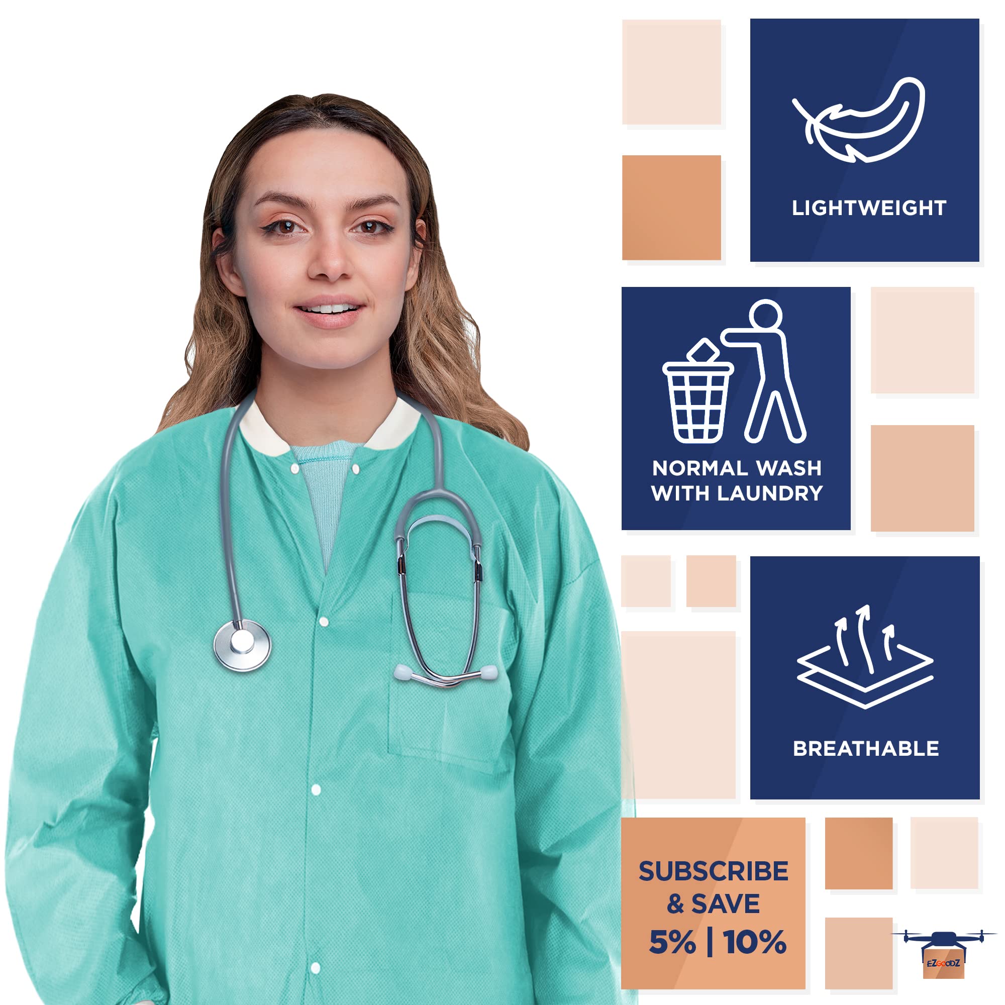 EZGOODZ Disposable Lab Coat - 29